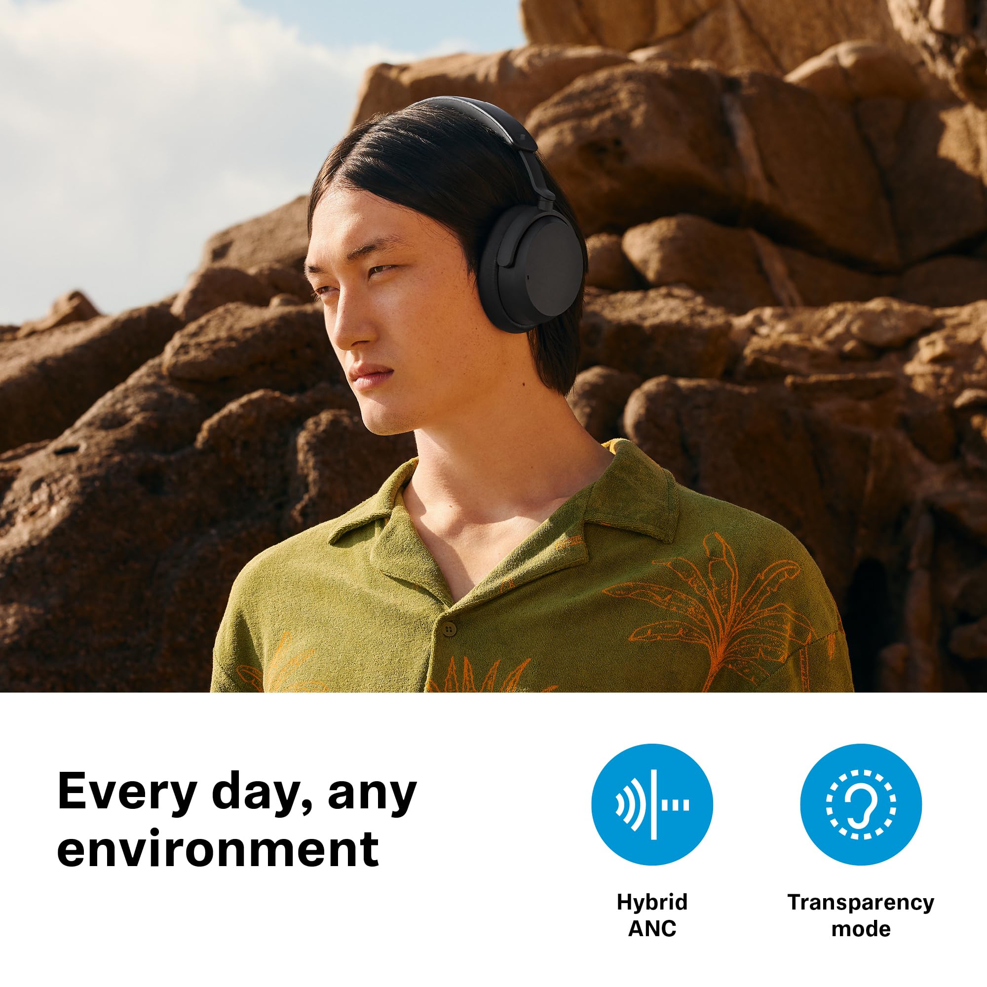 Sennheiser ACCENTUM Wireless Bluetooth Headphones with 50-Hour Battery Life, Hybrid ANC Noise Cancellation, All-Day Comfort & Crystal Clear Call Quality (Black) - Perfect for Travel, Work & Music Lovers