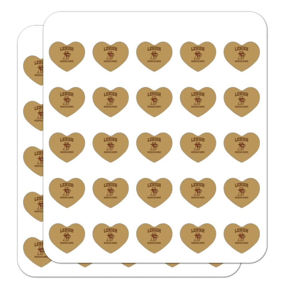Lehigh University Mountain Hawks Logo Heart Shaped Planner Stickers - Perfect for Scrapbooking, Bullet Journaling, and DIY Craft Projects