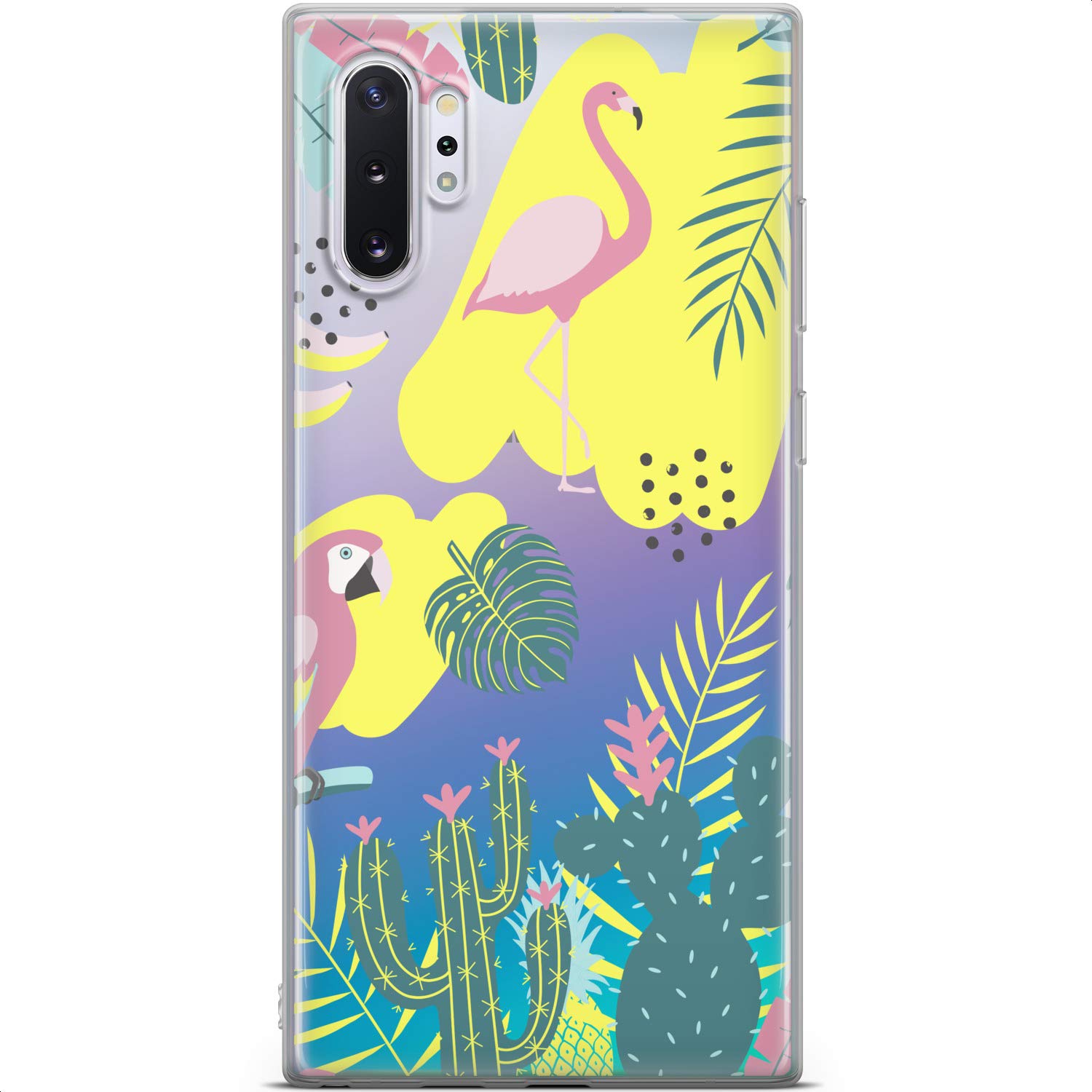 Samsung Galaxy S24 S23 Ultra S22 S21 FE S20 S10 Phone Case - Slim Lightweight Tropical Flamingo & Parrot Silicone Cover for Women, Protective Flexible Design | Perfect for Everyday Use, Travel & Outdoor Activities