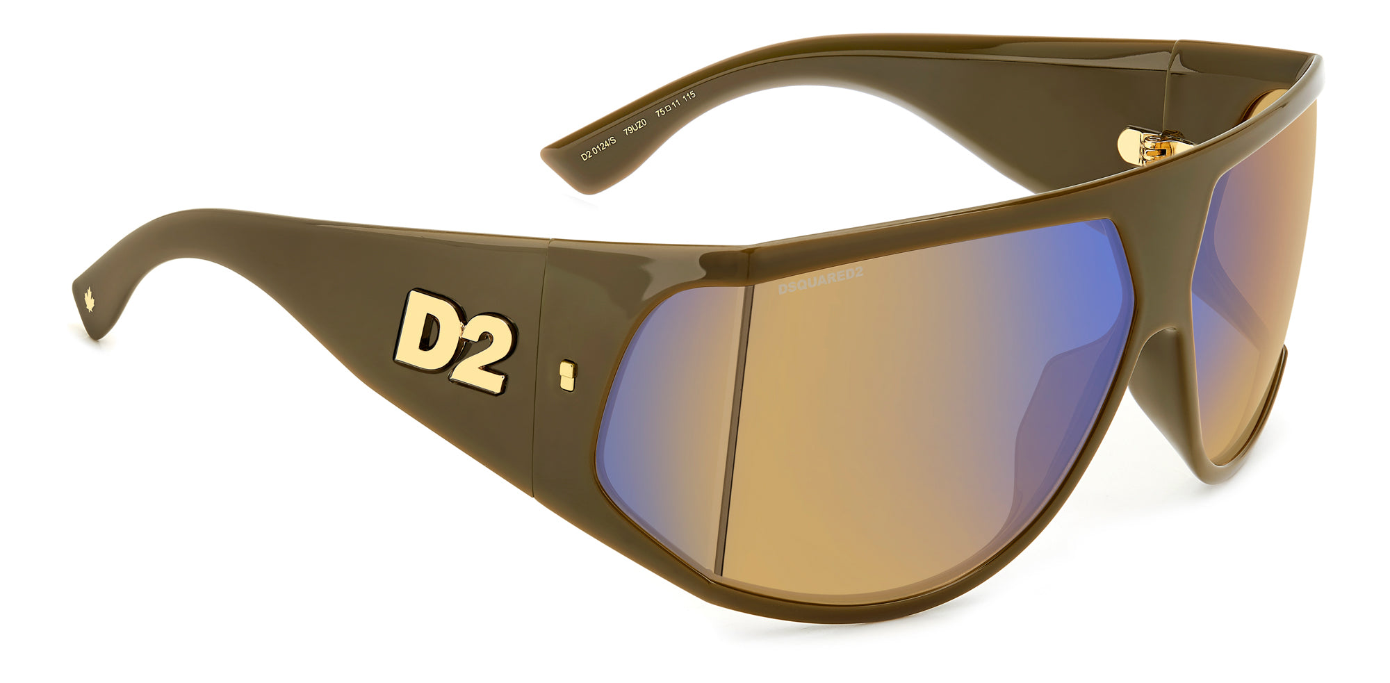 DSQUARED2 D2 0124/S Sunglasses - Polarized UV Protection Aviator Style for Men & Women - Perfect for Driving, Beach & Outdoor Activities