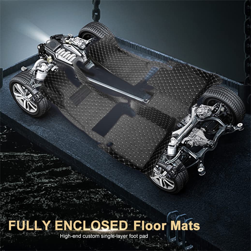 Premium Eco-Friendly Leather Car Floor Mats for Audi Q5 2014 - Waterproof, Anti-Slip, Full Set Beige - Perfect for All-Weather Protection & Interior Style Enhancement