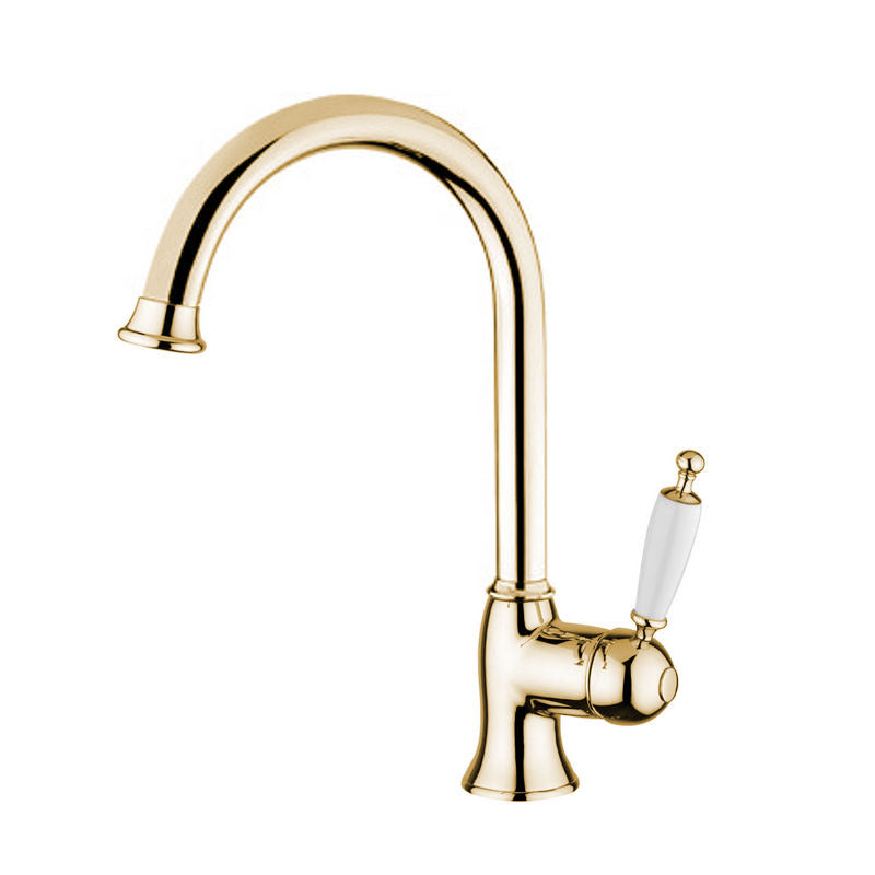 Oxford Swan Neck Brass Kitchen Faucet - Elegant & Durable for Modern & Traditional Kitchens - Perfect for Cooking, Washing Dishes & Home Renovation