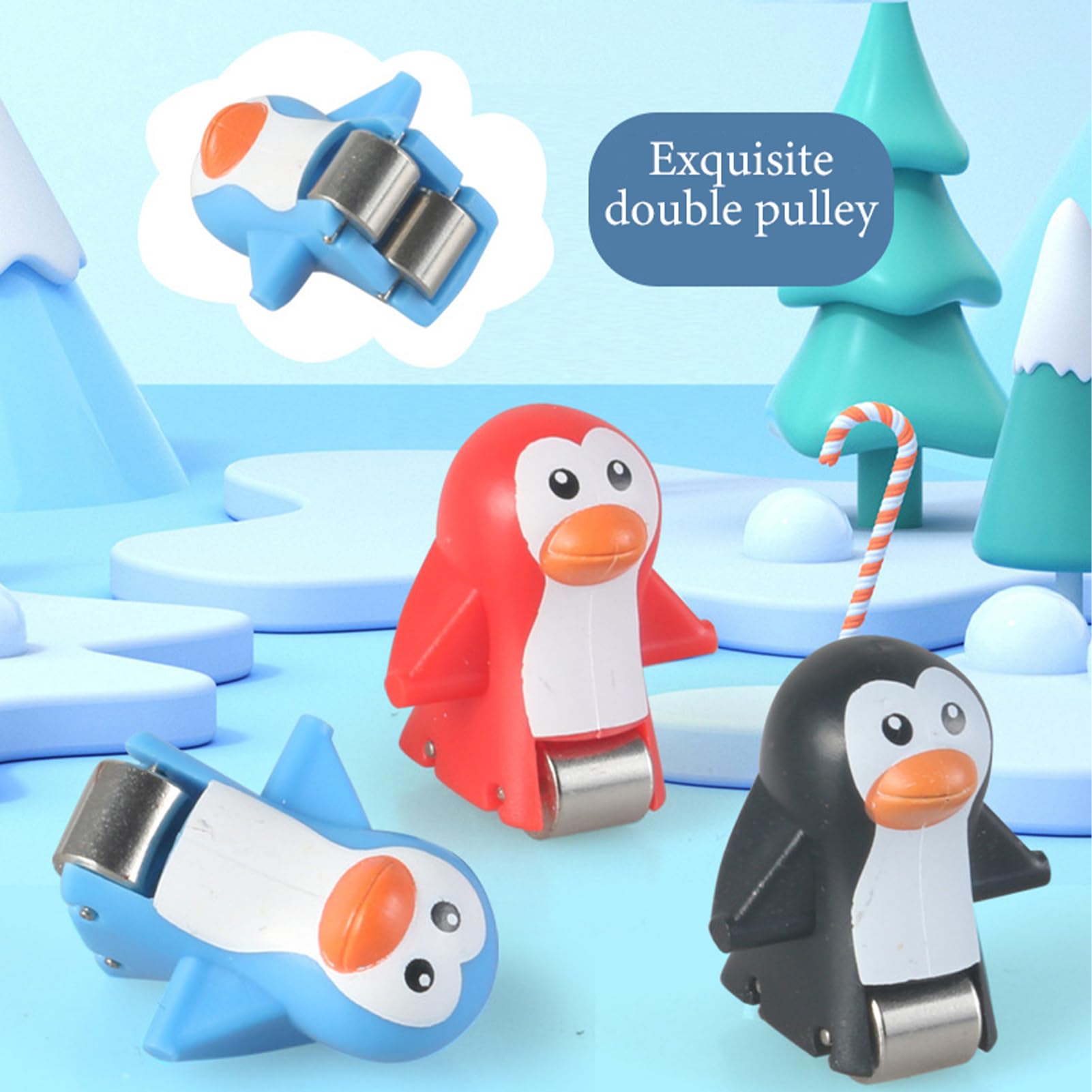 Penguin Race Track Game Set with Colorful LED Lights & Fun Sounds - Interactive Roller Coaster Toy for Toddlers (6 Penguins) - Perfect for Birthday Gifts, Preschool Learning & Family Game Nights