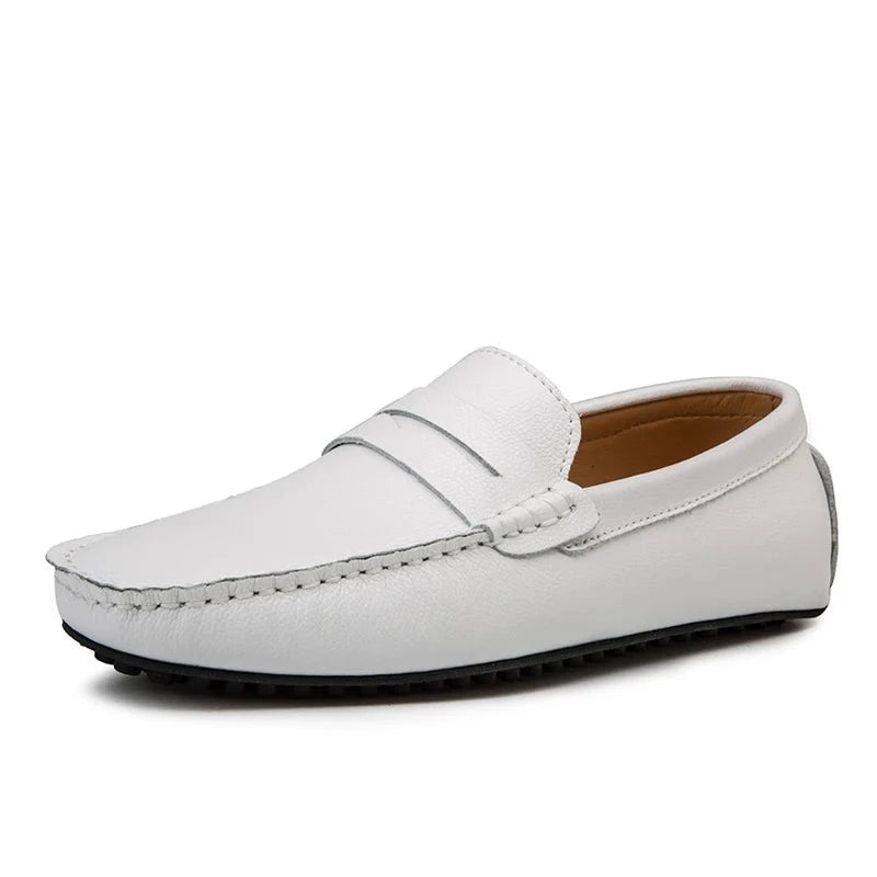 Premium Genuine Leather Men's Loafers Size 38-49 | Comfortable Boat Shoes for Men | Classic Casual Flat Shoes | Perfect for Business, Office & Daily Wear