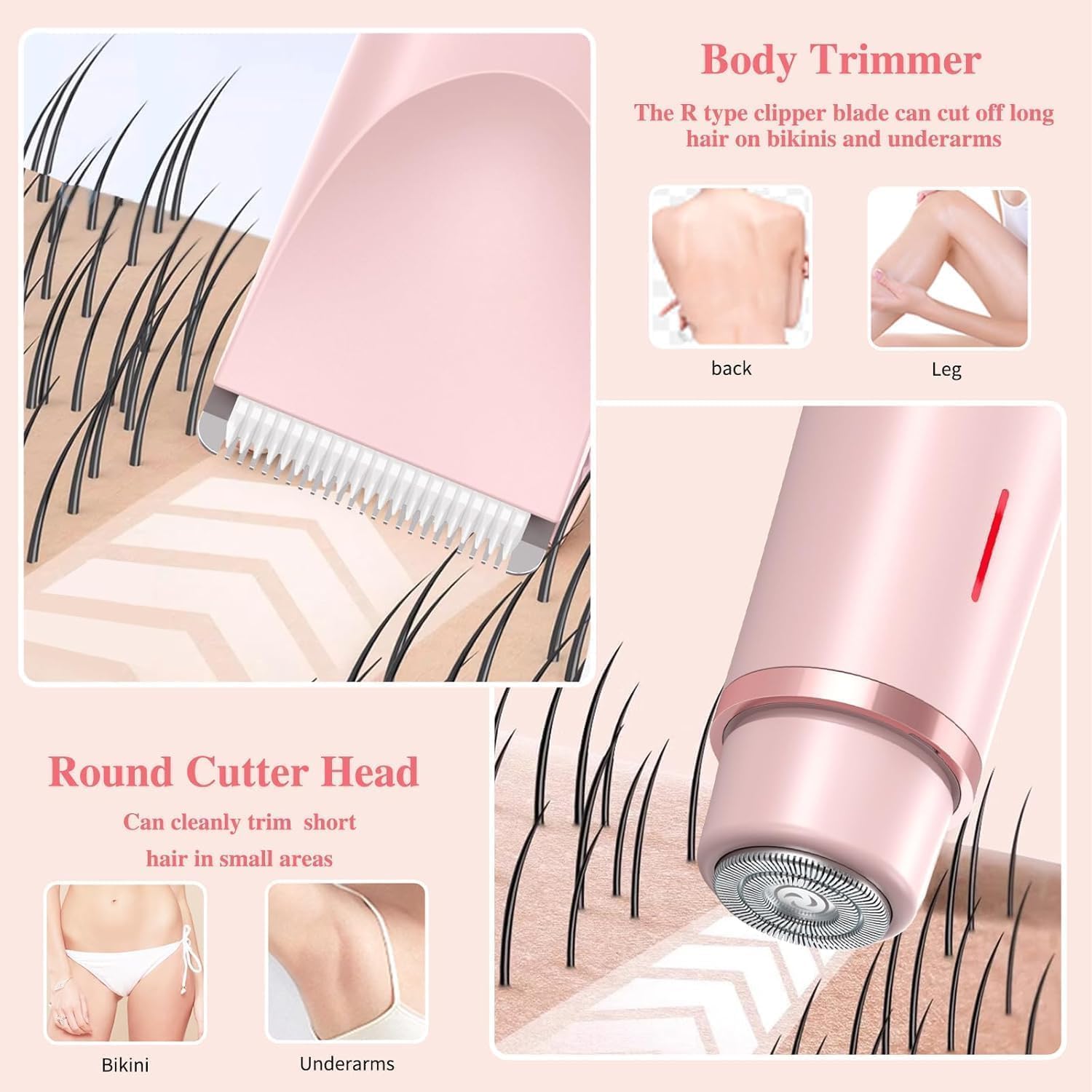 Upgraded Smoovi 2.0 Bikini Shaver - 2-in-1 Electric Razor for Legs & Bikini Area, Waterproof for Wet/Dry Use - Perfect for Travel & Smooth Skin Care