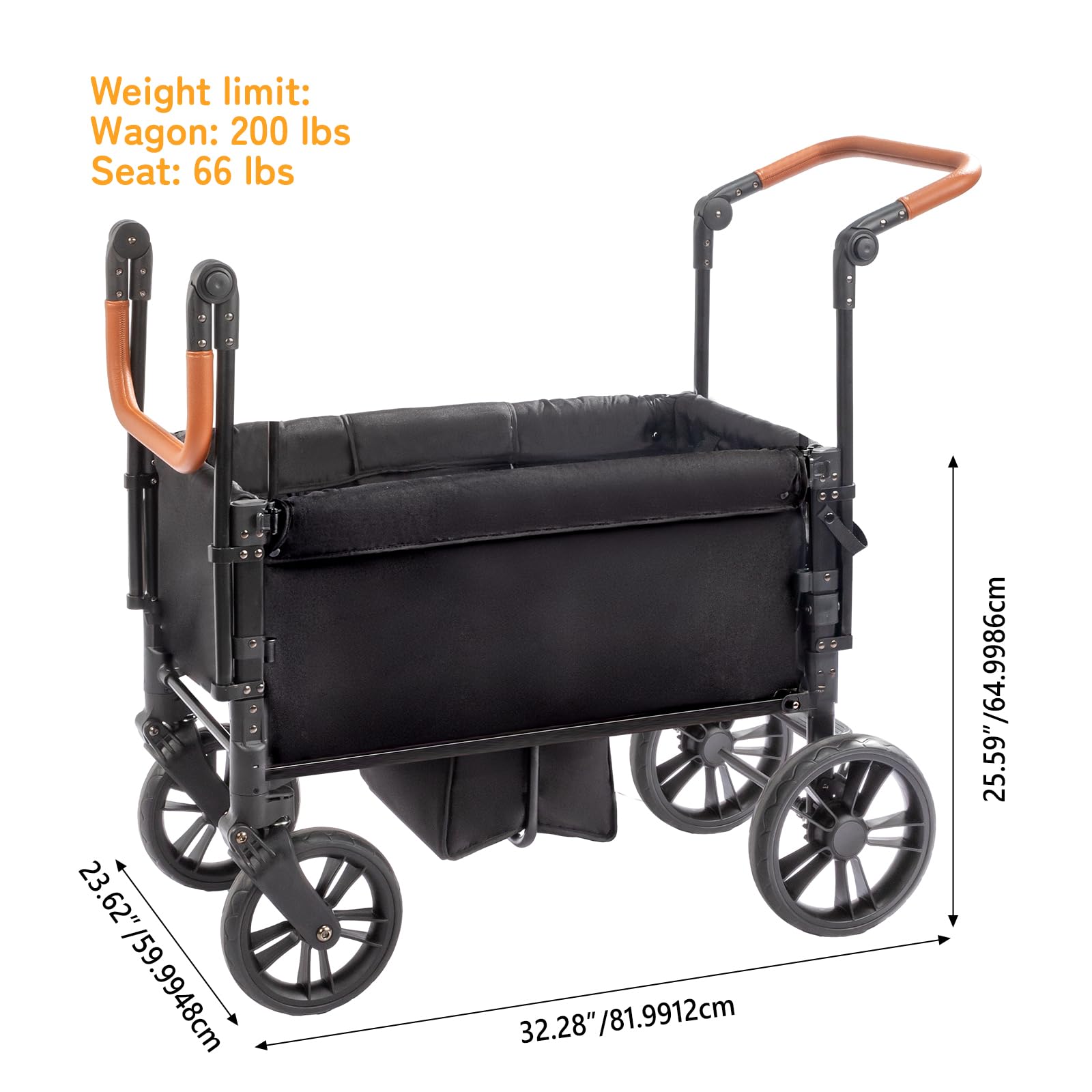 **Lightweight Aluminum Stroller Wagon for 2 Kids – Adjustable Canopy, XL All-Terrain Wheels & Footwell – Perfect for Park Outings, Beach Trips, and Family Adventures**