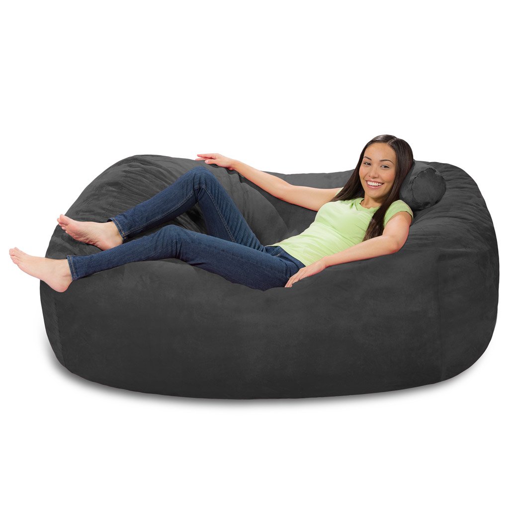 Comfy Sacks Memory Foam Bean Bag Chair - Charcoal Microsuede | Ultra Soft Lounge Chair for Teens & Adults | Perfect for Gaming, Movie Nights & Dorm Rooms