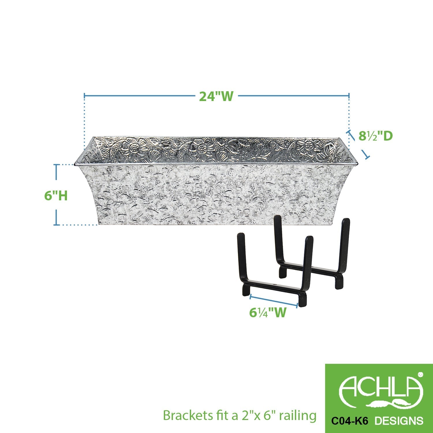 Sturdy Handrail Flower Box Bracket Kit - Heavy Duty Balcony Planter Hanger for Outdoor Railings - Perfect for Window Boxes, Porch Decor & Garden Flowers