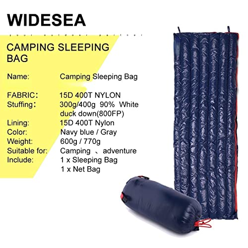 Ultralight Waterproof Down Sleeping Bag for Camping & Travel - 300G Gray, Portable & Compact with Compression Storage - Perfect for Backpacking, Hiking & Outdoor Adventures