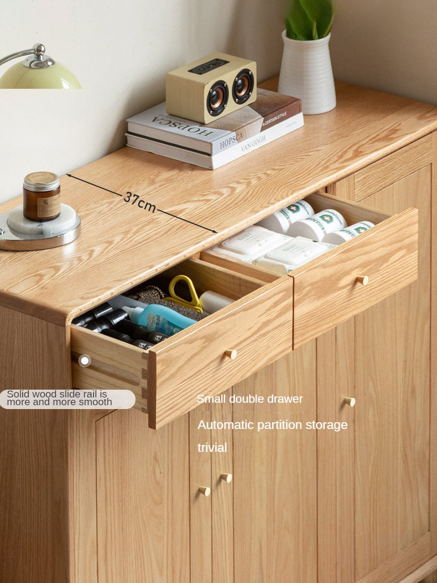 **Solid Oak Wood Shoe Storage Cabinet - Organize Shoes, Boots & Accessories | Perfect for Entryway, Bedroom & Closet Organization**