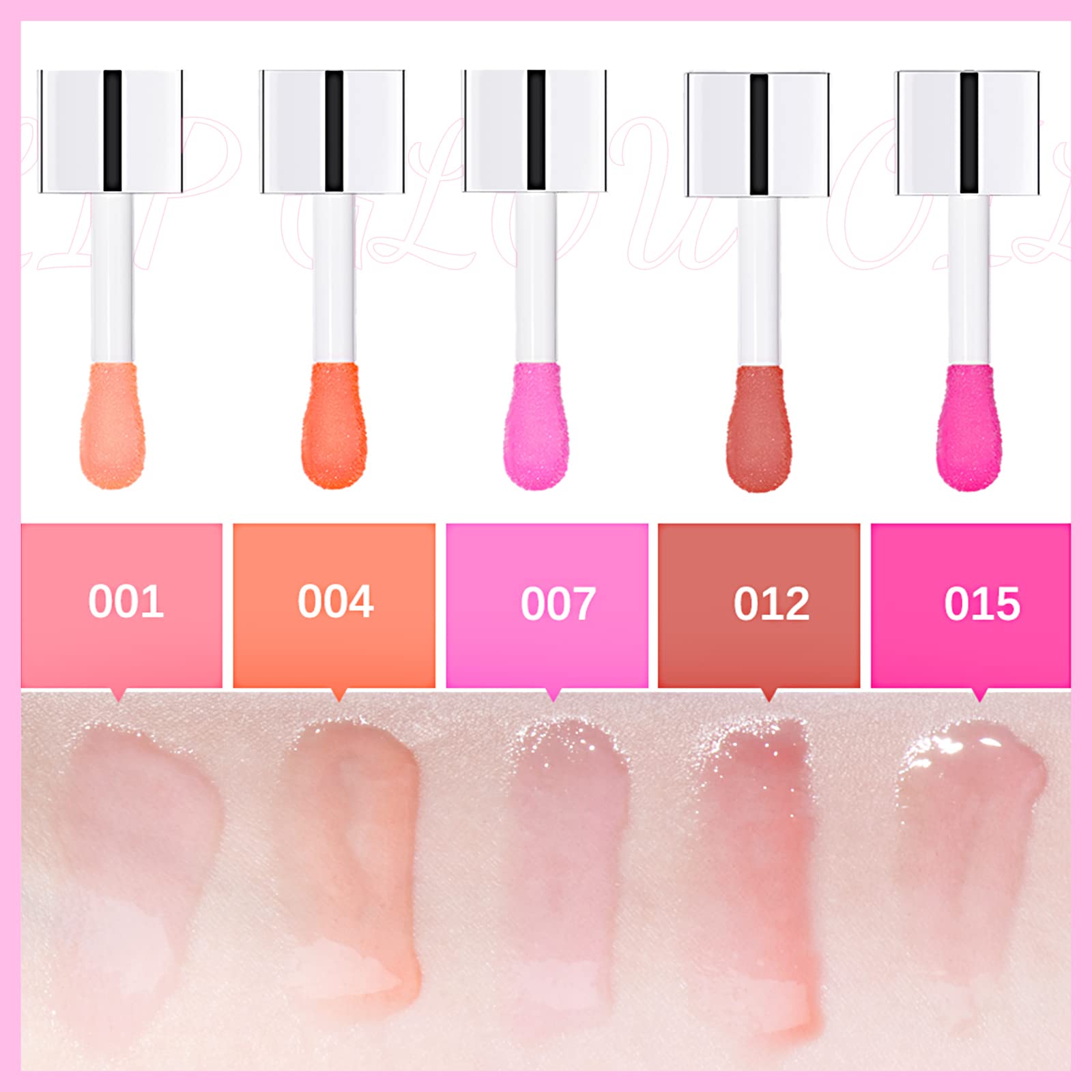 Prreal 2Pcs Hydrating Tinted Lip Oil - Plumping Lip Gloss with Vitamin E for Dry Lips, Non-Sticky Nourishing Lip Care, Glassy Shine Lip Balm & Tint (Color C) | Perfect for Daily Moisture, Night Care & Makeup Looks