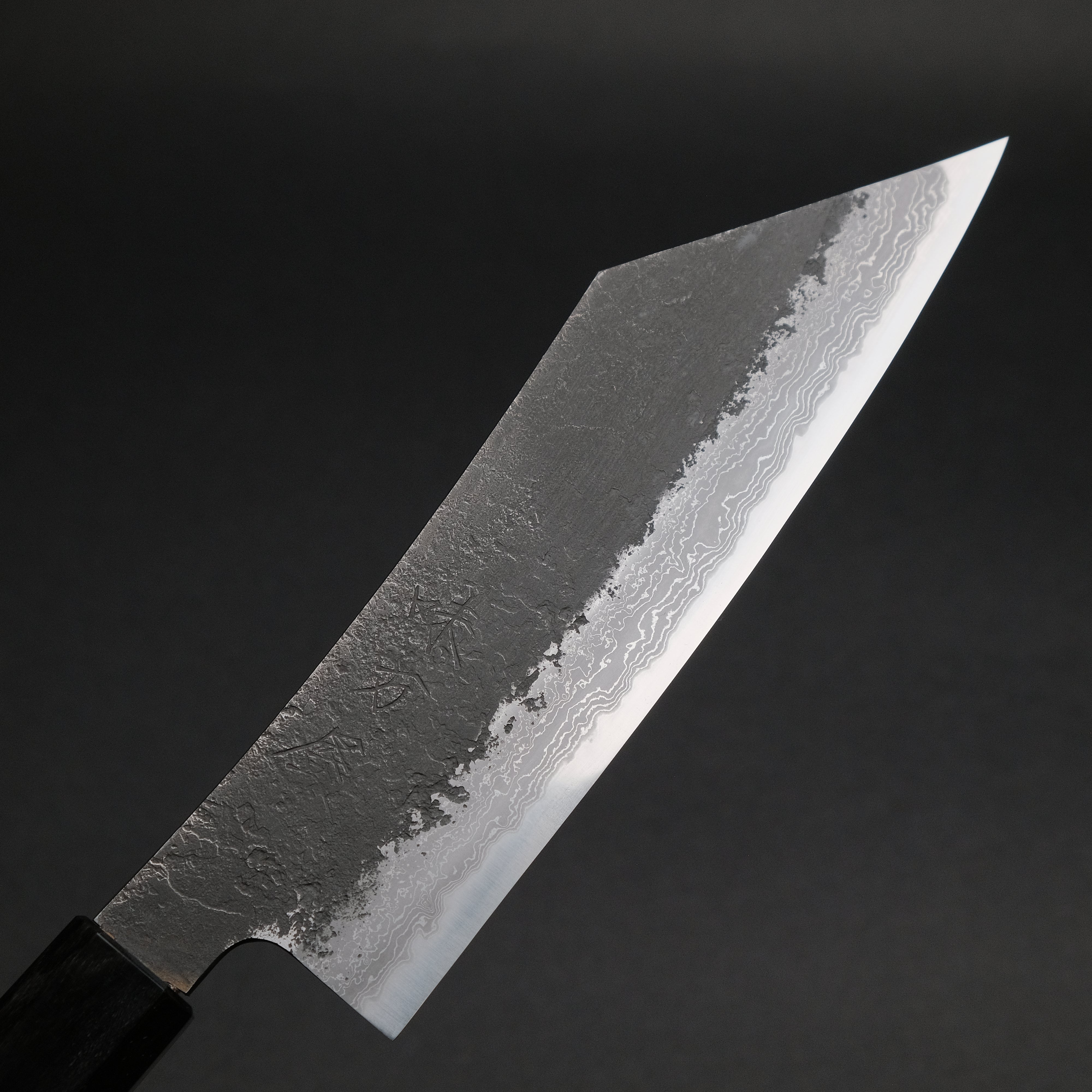Premium Ajikataya White #2 Nashiji Damascus Hakata 180mm Chef Knife - Olive Wood & Buffalo Horn Handle (#58) - Perfect for Sushi, Meat Slicing & Japanese Cuisine