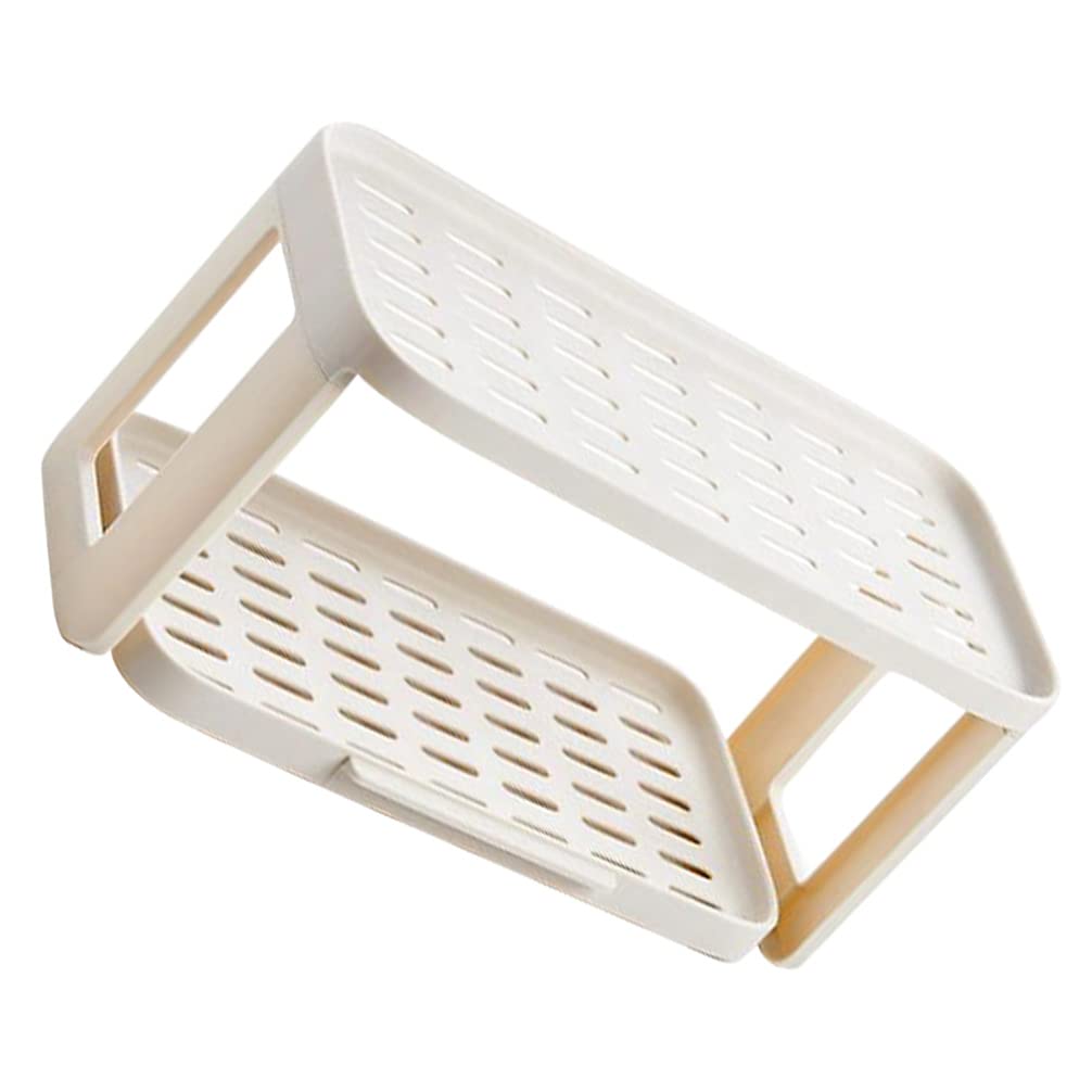 Pull Out Shelf Jar Rack - Bathroom Countertop Organizer with Valet Tray | Metal White Makeup & Jewelry Storage Stand | Perfect for Small Spaces, Vanity Organization & Bathroom Decor