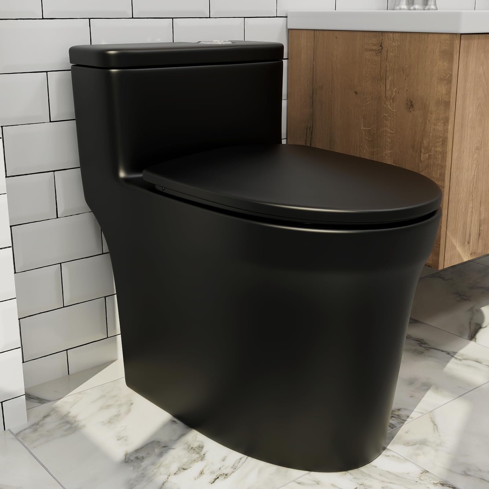 Dual Flush Elongated One Piece Toilet - 17.7