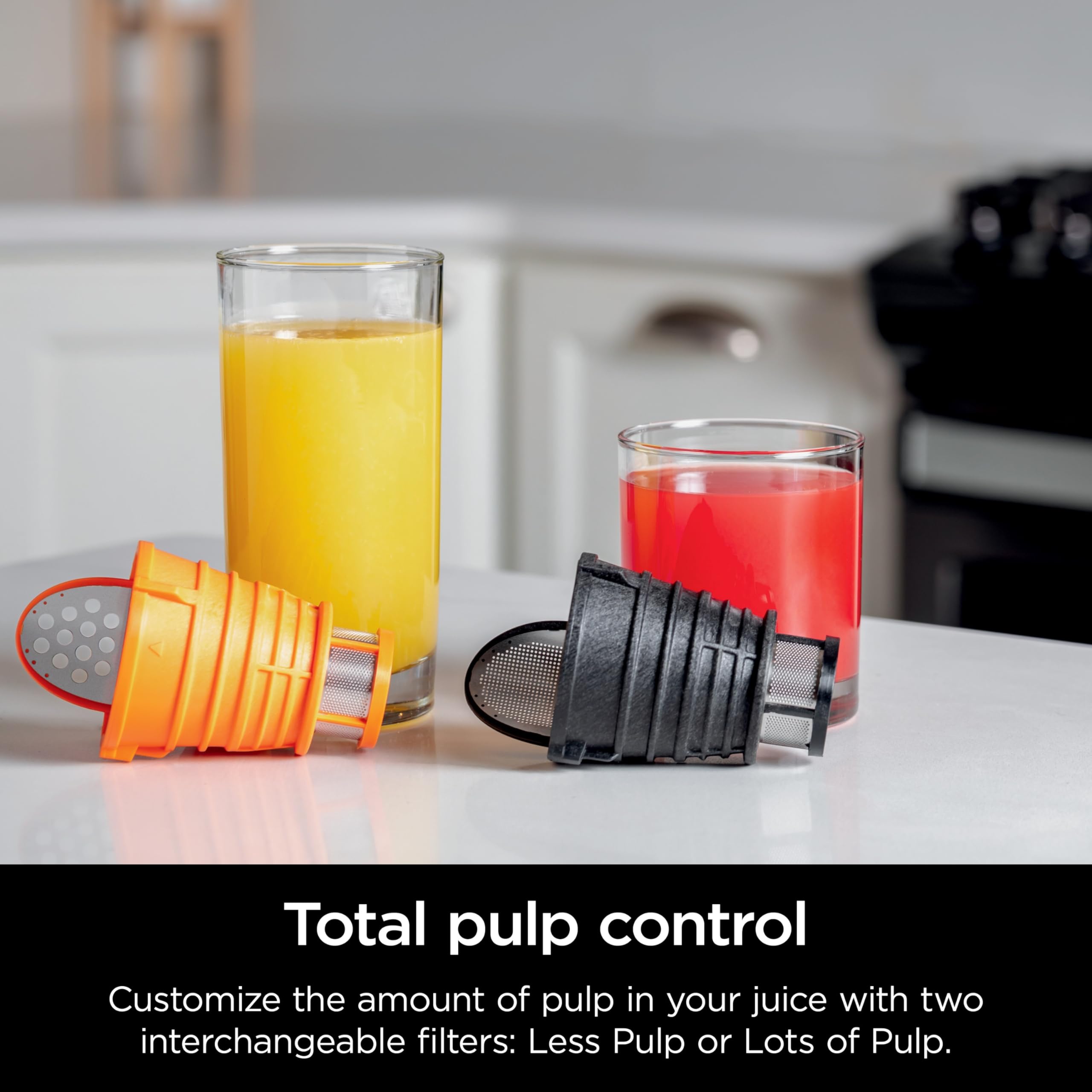 Ninja JC150 NeverClog Cold Press Juicer - Powerful Slow Masticating Juicer with Adjustable Pulp Control, Quiet Countertop Electric Juicer, 2 Pulp Settings, Dishwasher Safe, 2nd Gen (Renewed Silver) - Perfect for Healthy Juicing, Detox Drinks & Family Breakfasts