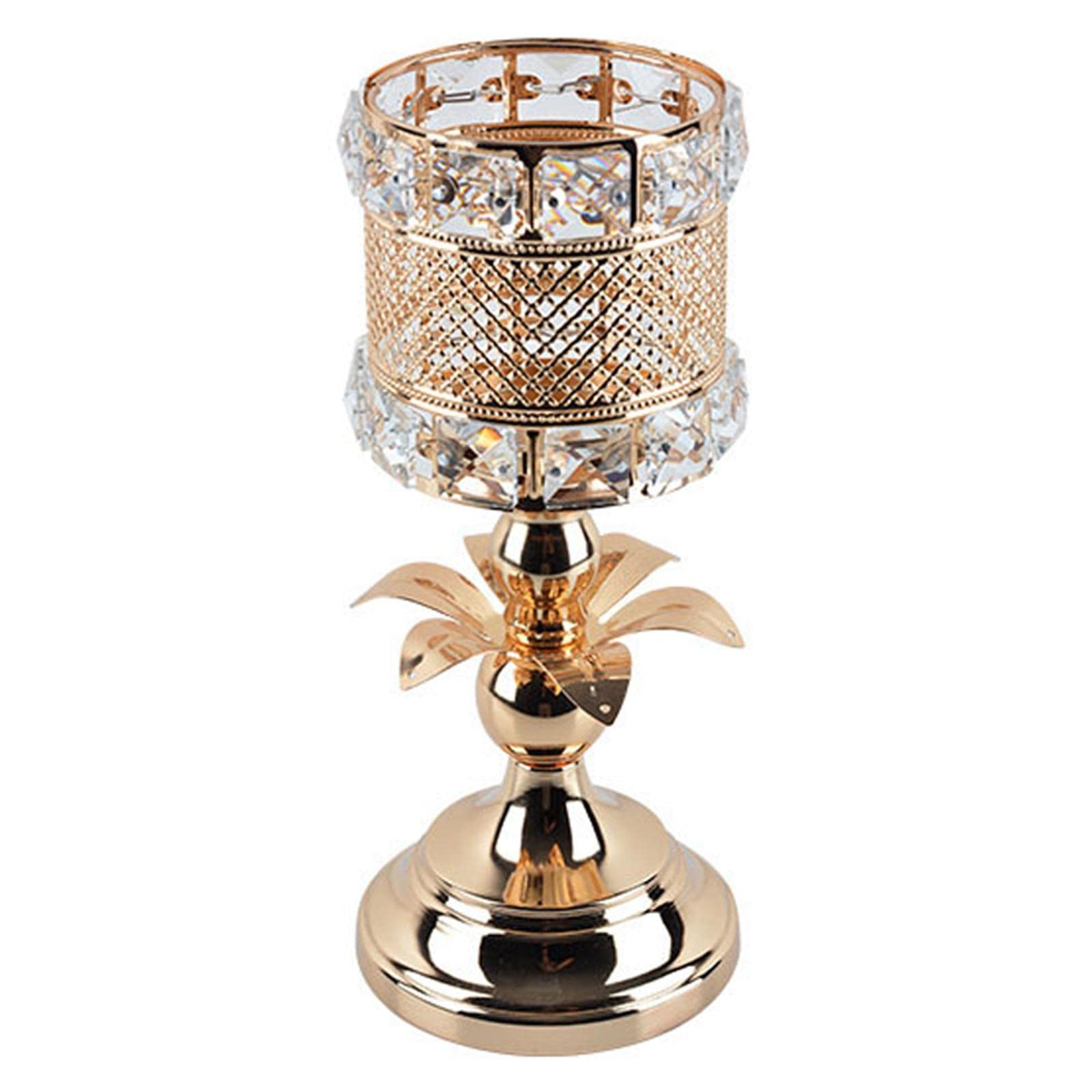 Vintage Crystal Tealight Candle Holder - Elegant Candelabra for Wedding Centerpiece, Anniversary Decor, Christmas Table Setting & Romantic Dinner Ambiance - MagiDeal Retro-Style Votive Candlestick for Home Decoration