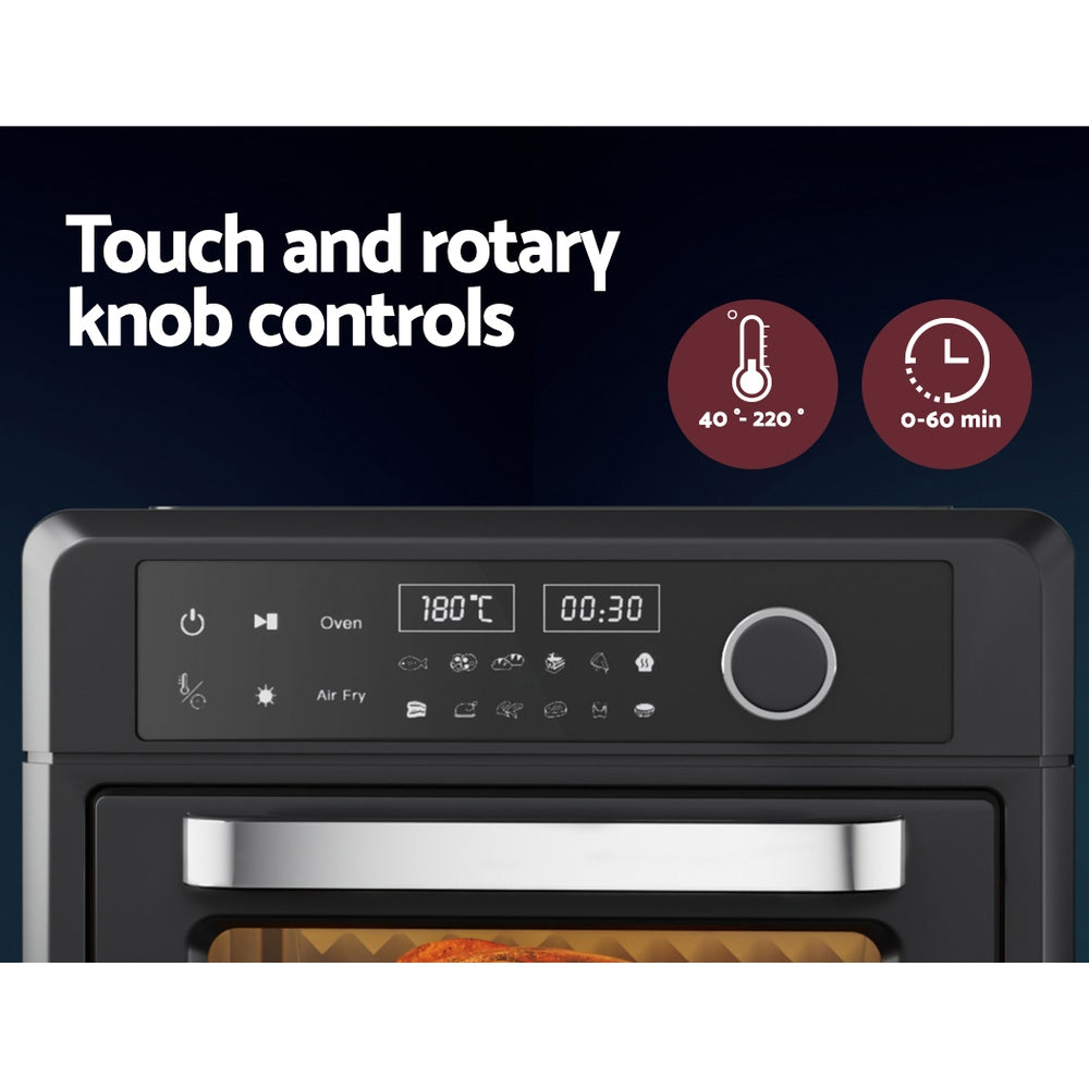 Devanti 20L Air Fryer with LCD Display - Large Capacity Digital Air Fryer Oven for Healthy Cooking - Perfect for Frying, Baking, Roasting & Reheating Family Meals