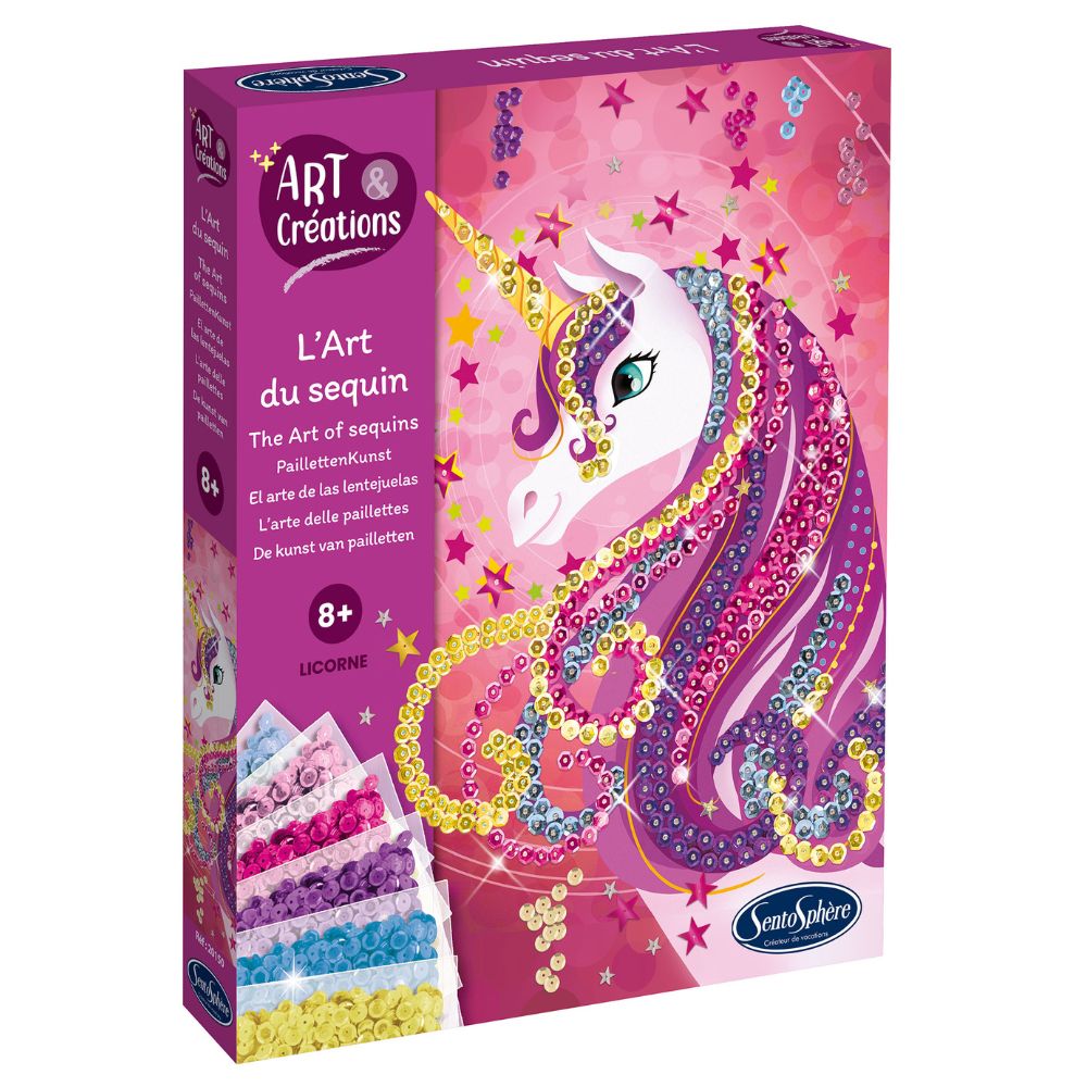 Sentosphere Sequin Art Unicorn Kit - DIY Sparkling Unicorn Painting for Kids & Adults - Perfect for Home Decor, Birthday Gifts & Creative Art Projects