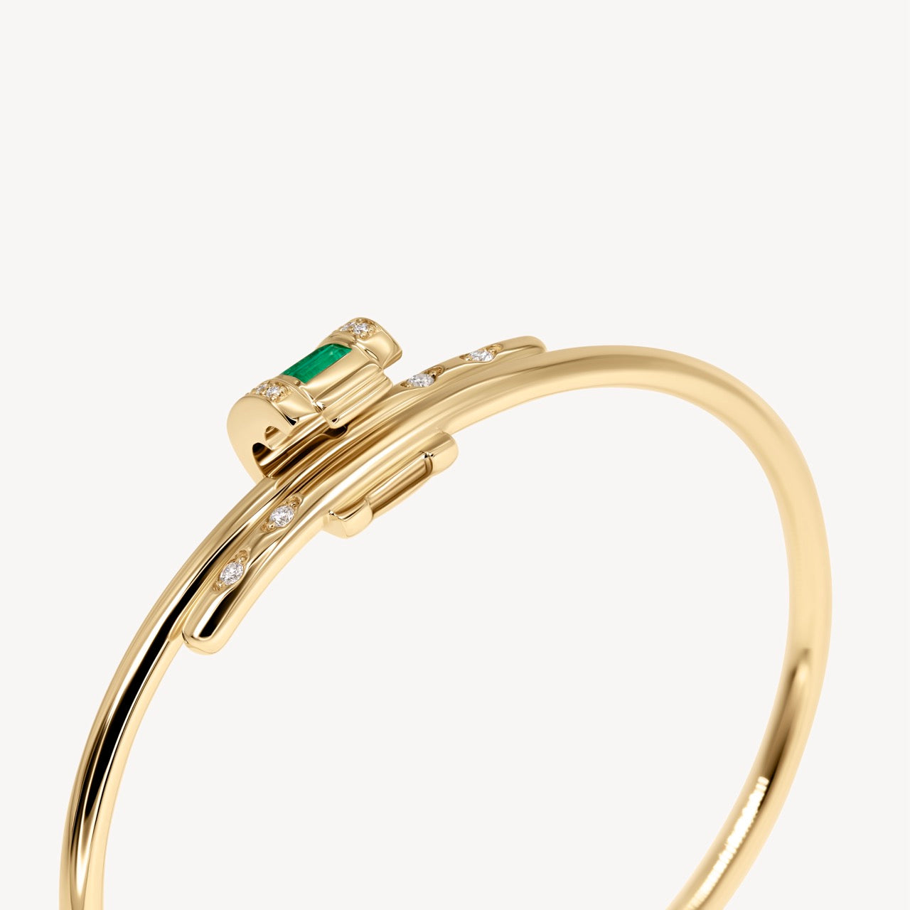Vaulted Emerald Latch Bracelet - Elegant Green Gemstone Jewelry for Women | Perfect for Parties, Weddings & Special Occasions