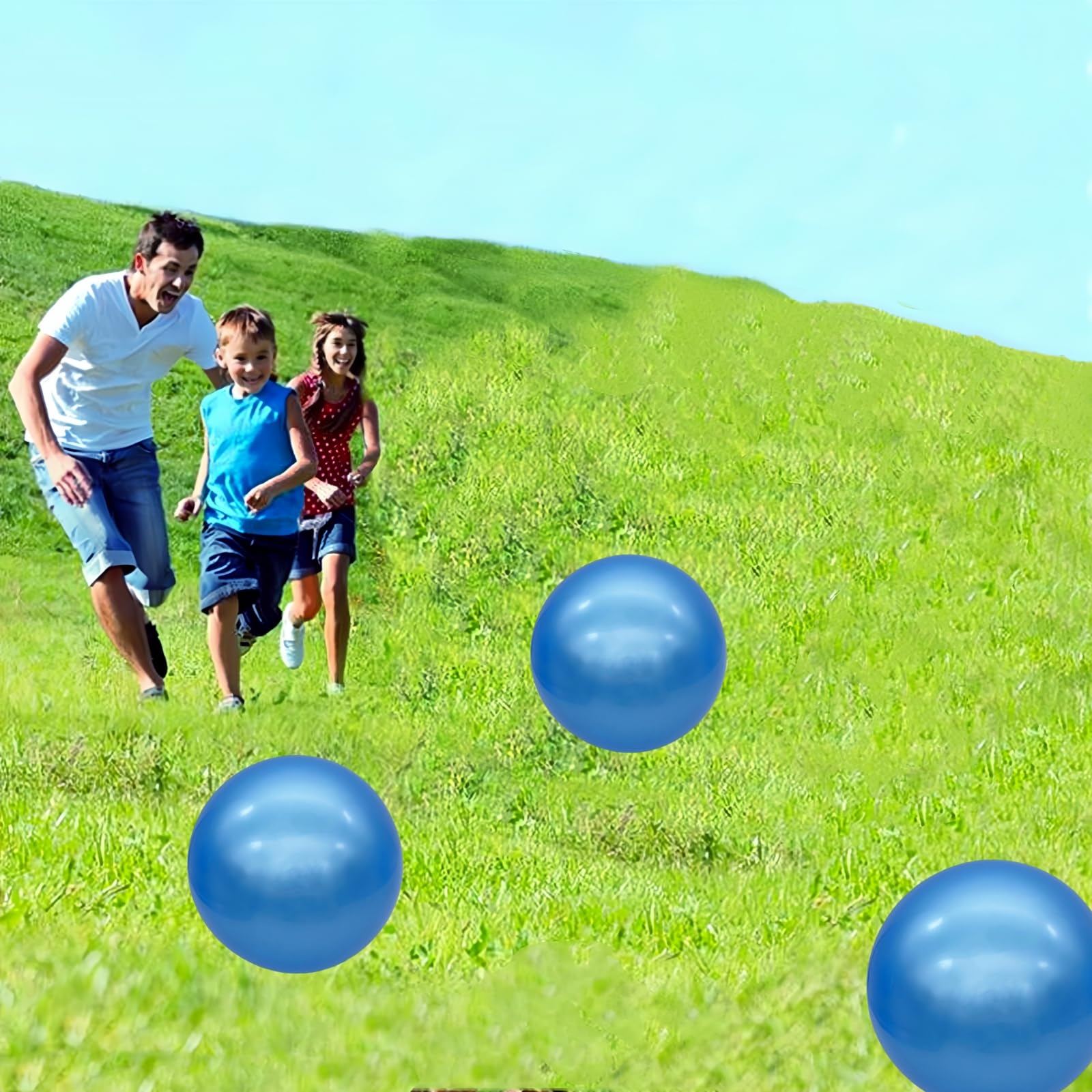2 Pack 9 Inch Inflatable Bouncy Balls with Hand Pump - Fun Indoor Outdoor Play Balls for Kids, Birthday Party Favors, Backyard Games & Summer Activities
