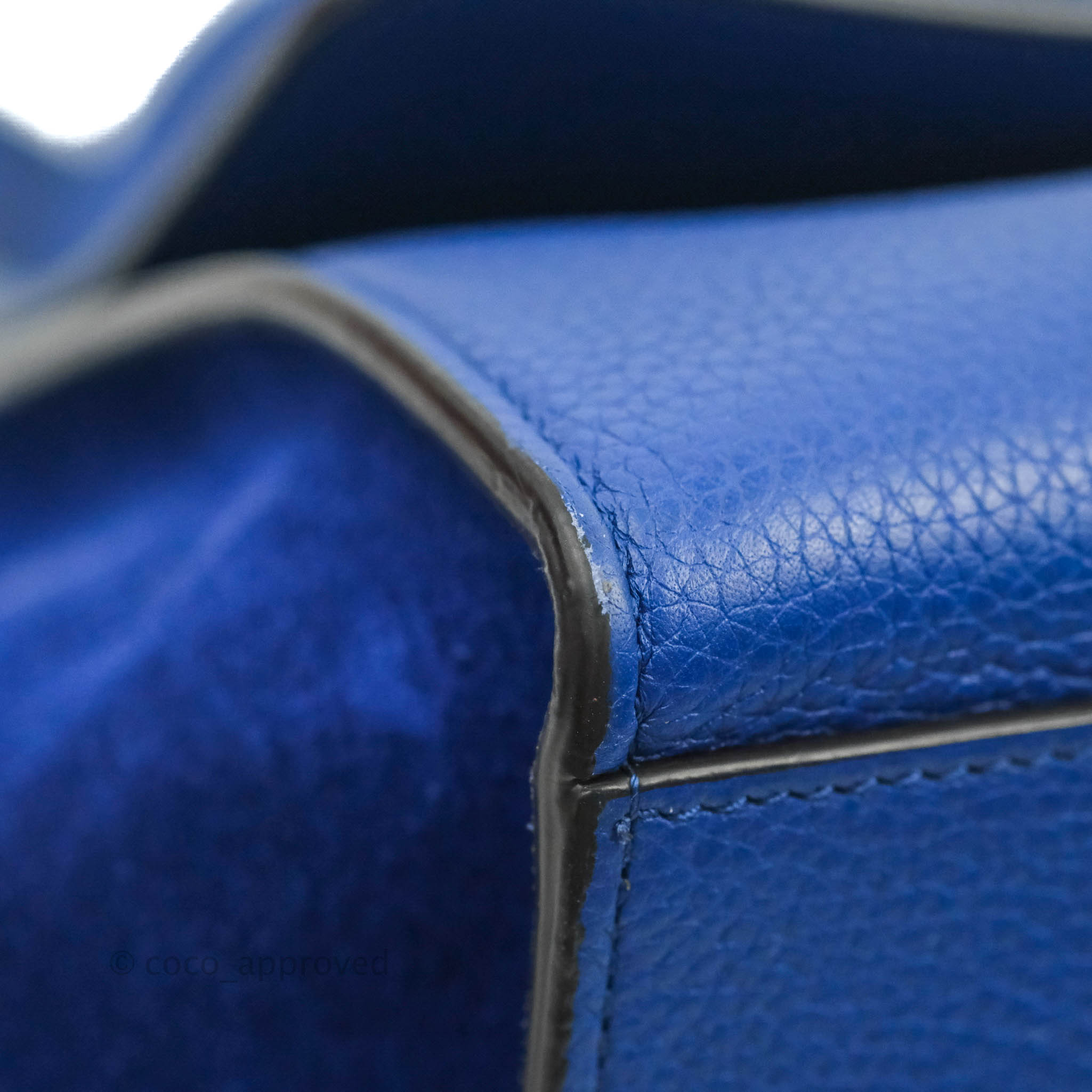 Celine Sleek Small Tri-Color Trapeze Bag in Blue Calfskin Leather - Perfect for Work, Travel & Everyday Use