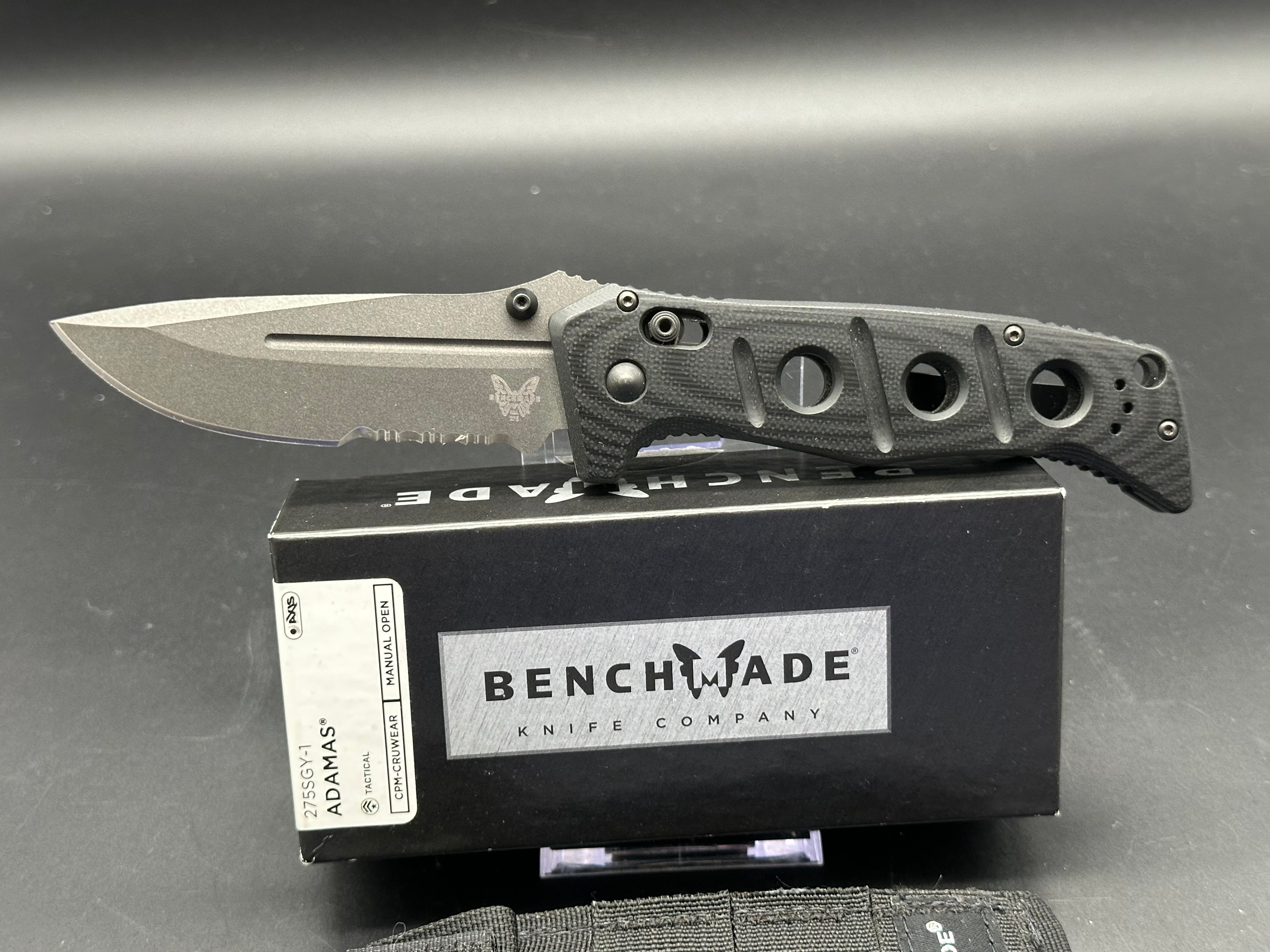 Benchmade Adamas 275SGY-1 Folding Knife - CPM Cruwear Steel Blade, Manual Open, Durable EDC Pocket Knife for Outdoor, Camping, Hiking & Survival Gear