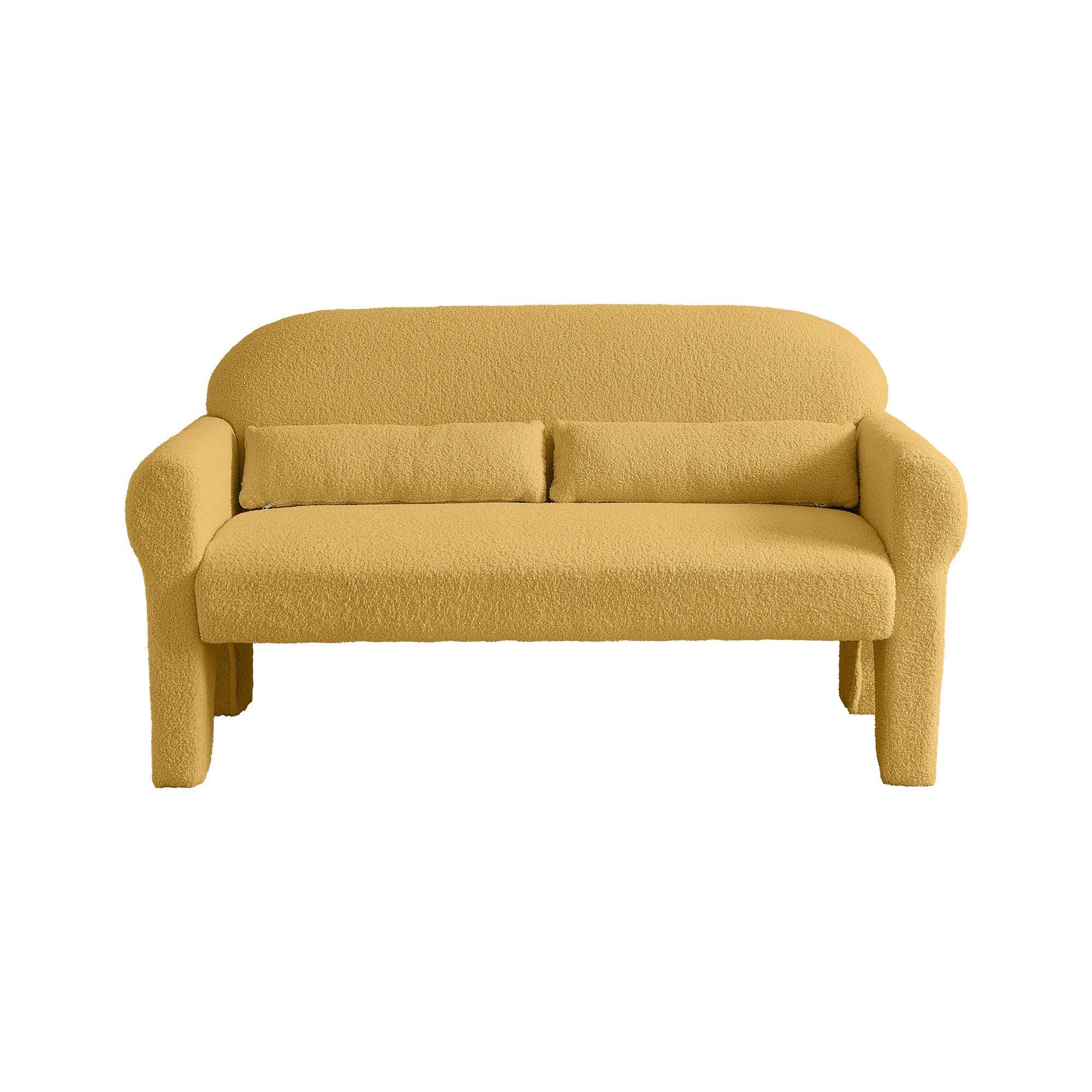 Modern Lambs Wool Fabric Loveseat Sofa for Living Room - Cozy 2-Seater Couch with Soft Upholstery | Perfect for Small Spaces, Apartments & Cozy Home Decor