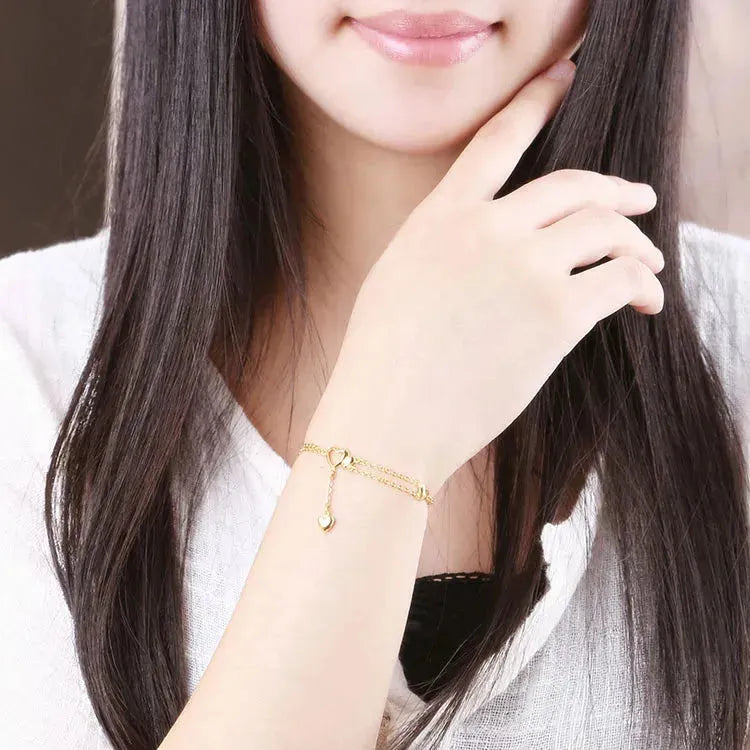 24K Pure Gold Bracelet - 999 Solid Gold Bangle for Women, Simple & Elegant Heart Design, High Glossy Finish Jewelry Gift for Anniversary, Birthday & Valentine's Day | Luxury Fashion Accessories 2023