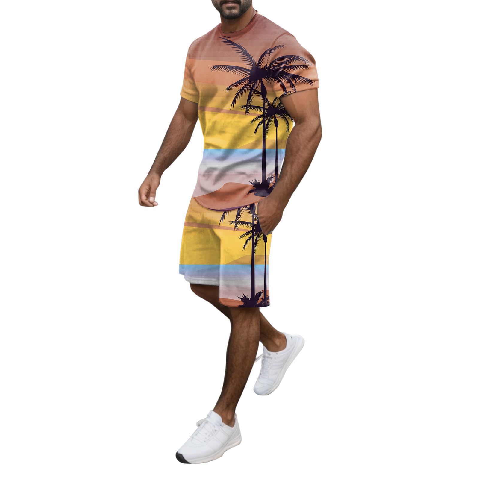 NQyIOS Men's 2-Piece Gym Short Set - Short Sleeve Muscle Tee & Workout Shorts for Bodybuilding, Jogging, and Casual Wear | Big & Tall Athletic Sweatsuit for Sports and Christmas Gifts