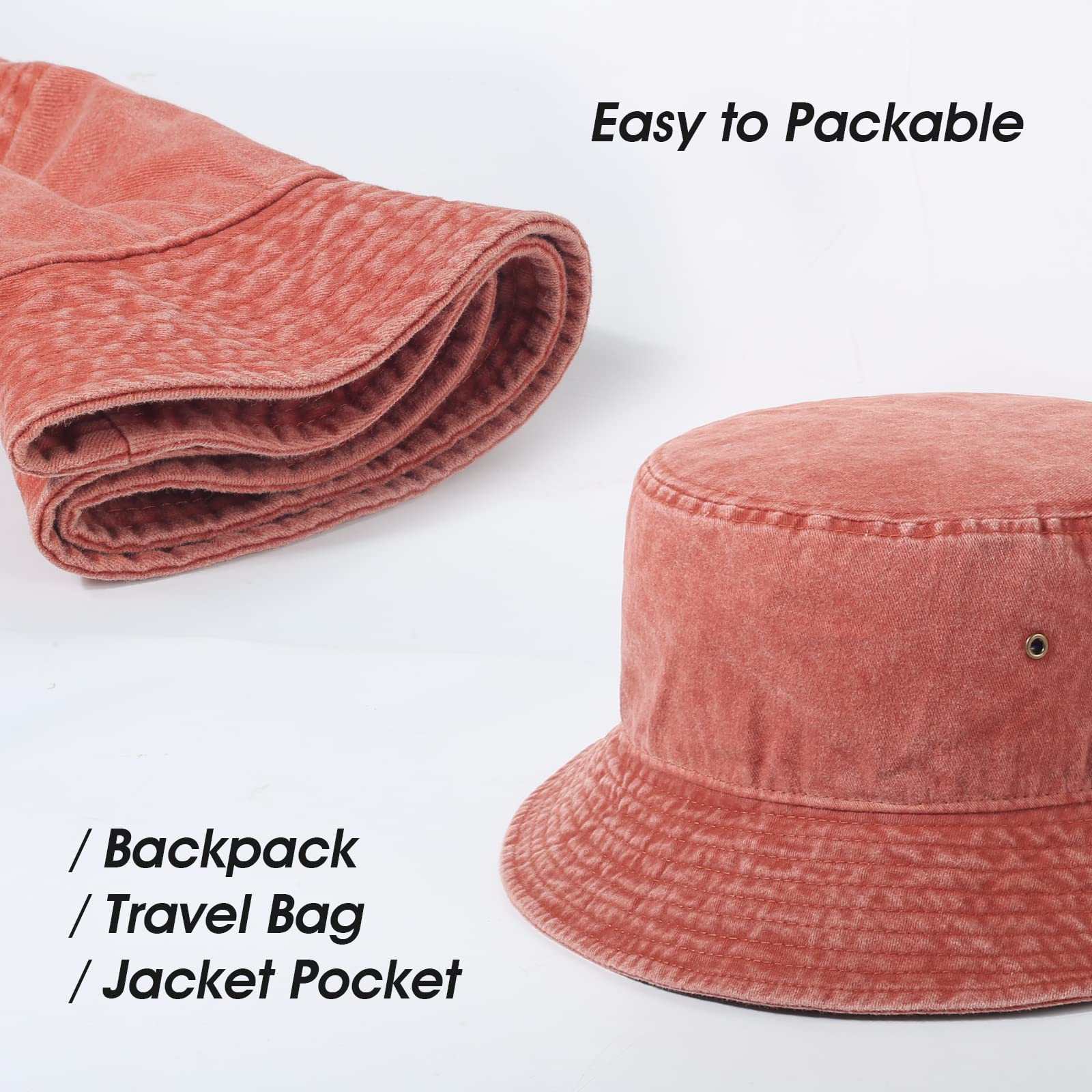 Stylish Unisex Bucket Hat for Women & Men - Breathable Cotton Summer Sun Hat for Travel, Beach, Outdoor & Fishing - Foldable & Packable for Easy Storage - Perfect for Hiking, Camping & Casual Wear