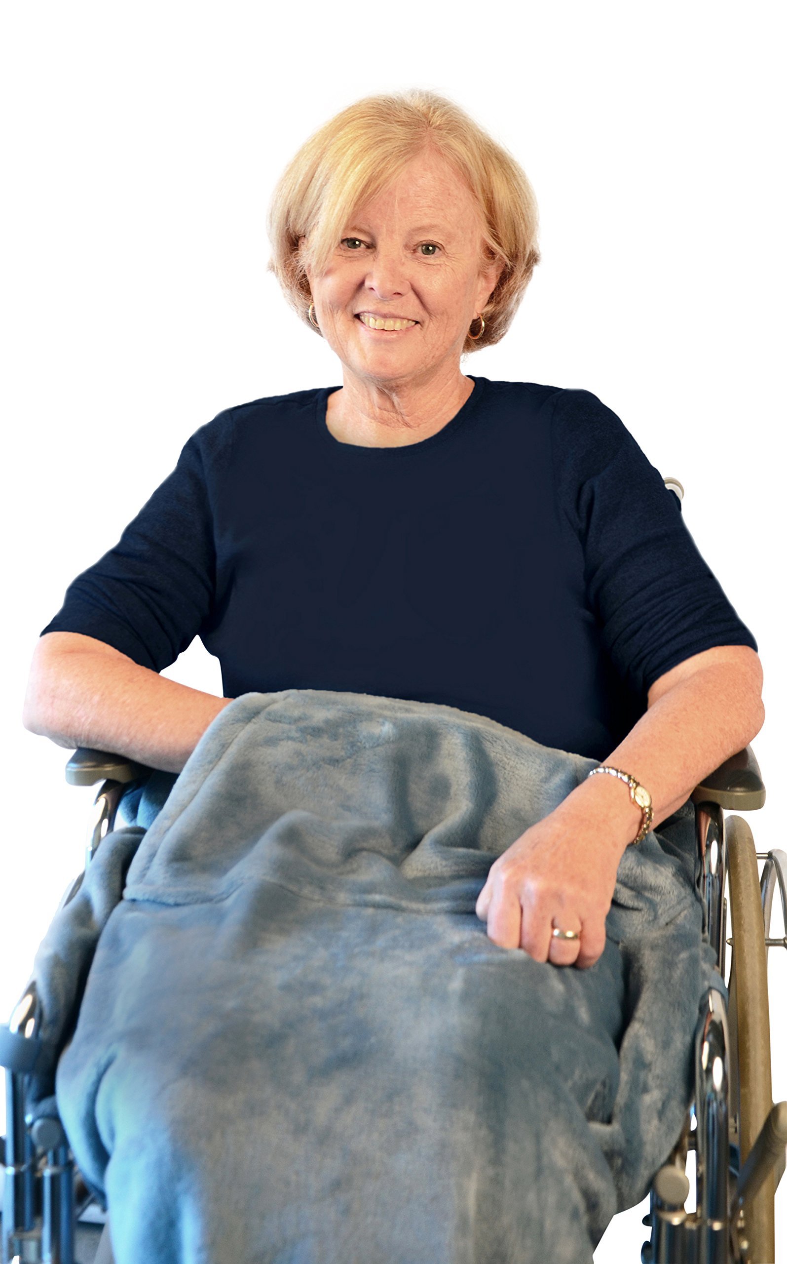 Lightweight Wheelchair Blanket - Wedgwood Blue | Cozy for Outdoor & Travel
