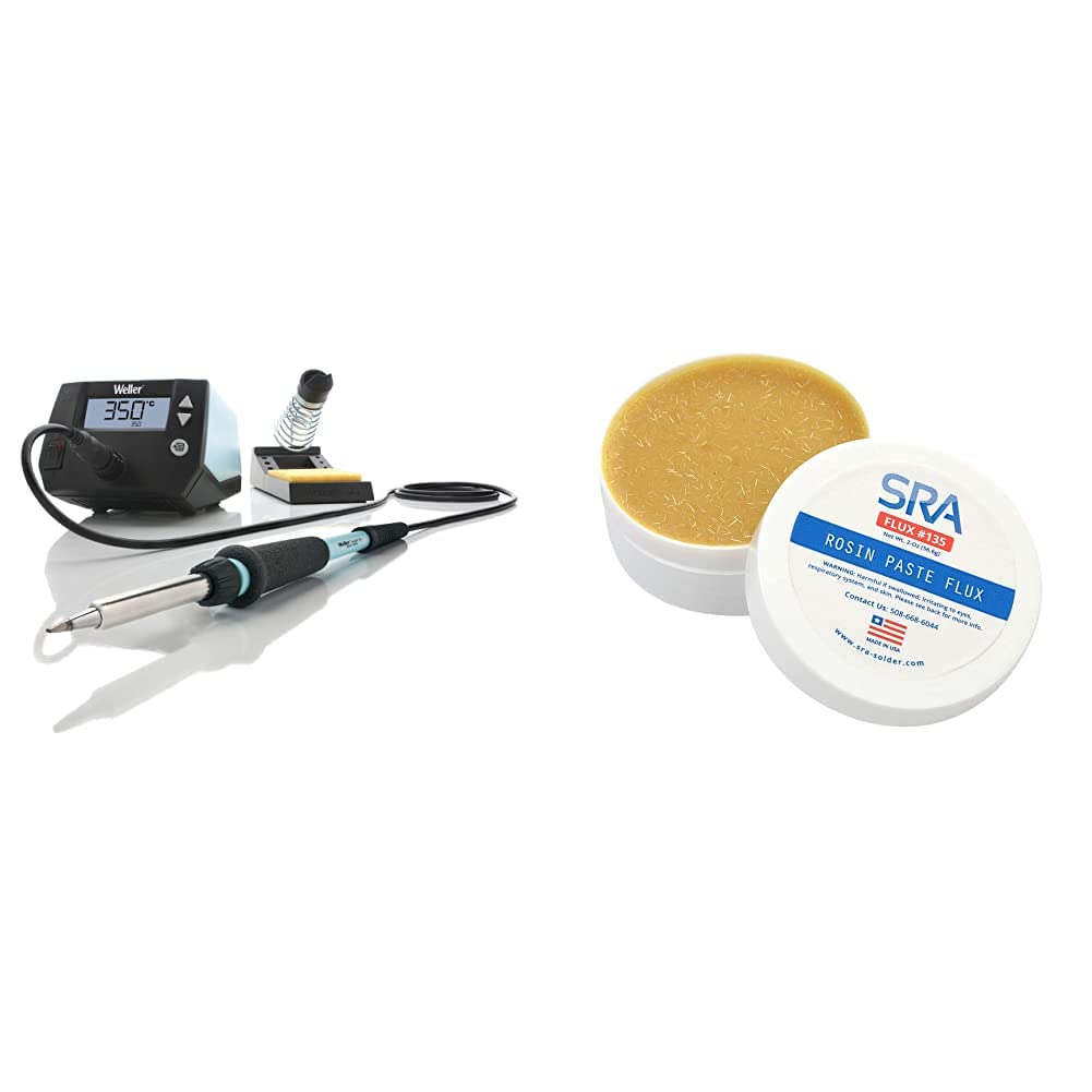 Weller WE1010NA Digital Soldering Station Kit with SRA Rosin Paste Flux (2 oz) - Professional Soldering Iron for Electronics Repair, DIY Projects, and Circuit Board Work