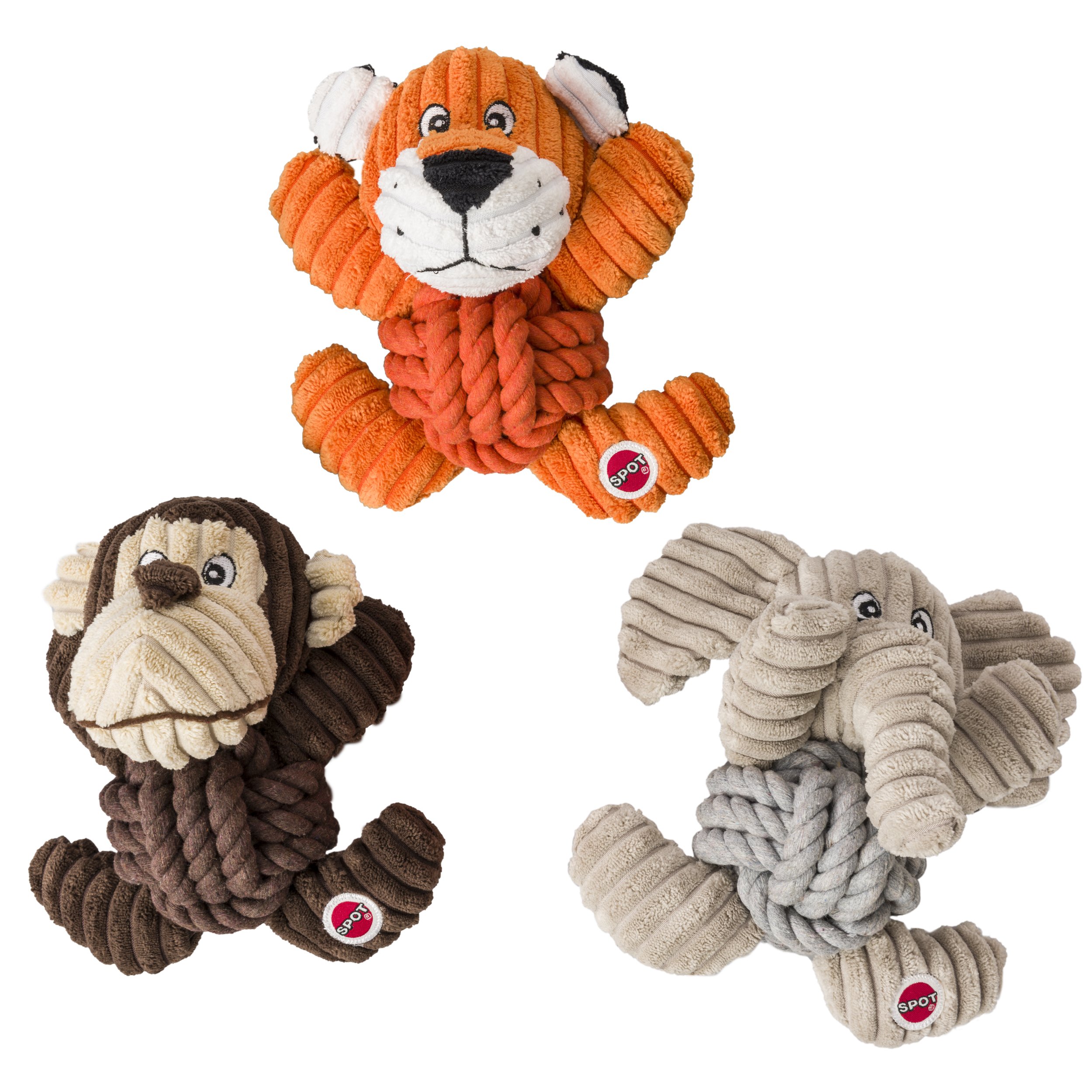 Durable Squeaky Dog Chew Toys for Small & Large Dogs - SPOT Knot for Nothin' Interactive Play & Training - Perfect for Indoor & Outdoor Fun