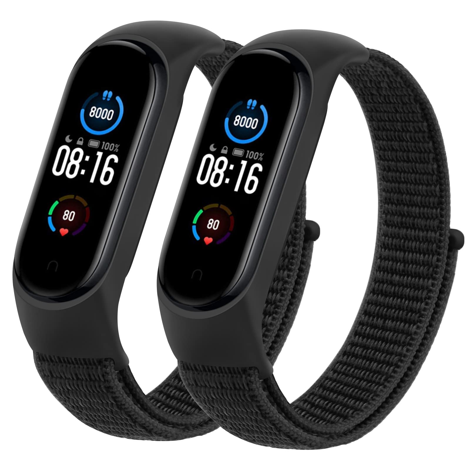 Tobfit Replacement Band for Xiaomi Mi Band 6/5/4/3 & Amazfit Band 5 - Soft Breathable Nylon Wrist Strap - Perfect for Workouts, Running, Swimming & Daily Wear