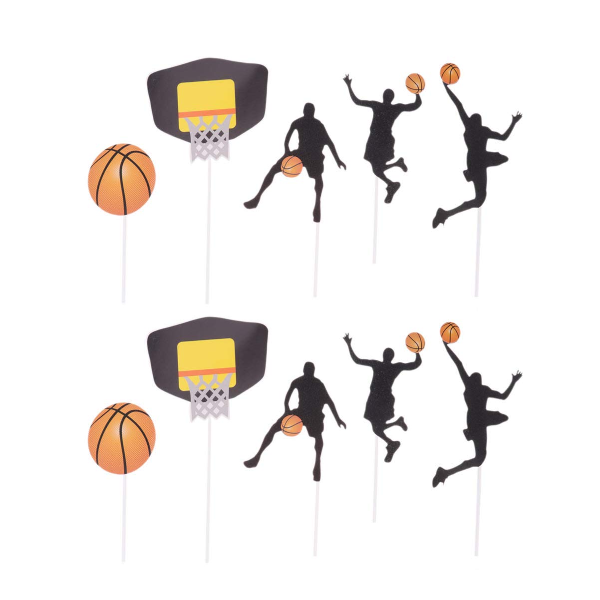 DOITOOL 25PCS Basketball Cake Toppers - Edible Basketball Player Cupcake Picks for DIY Cake Decorations, Dessert Toppers for Birthday Parties, Baby Showers & Sports Theme Events