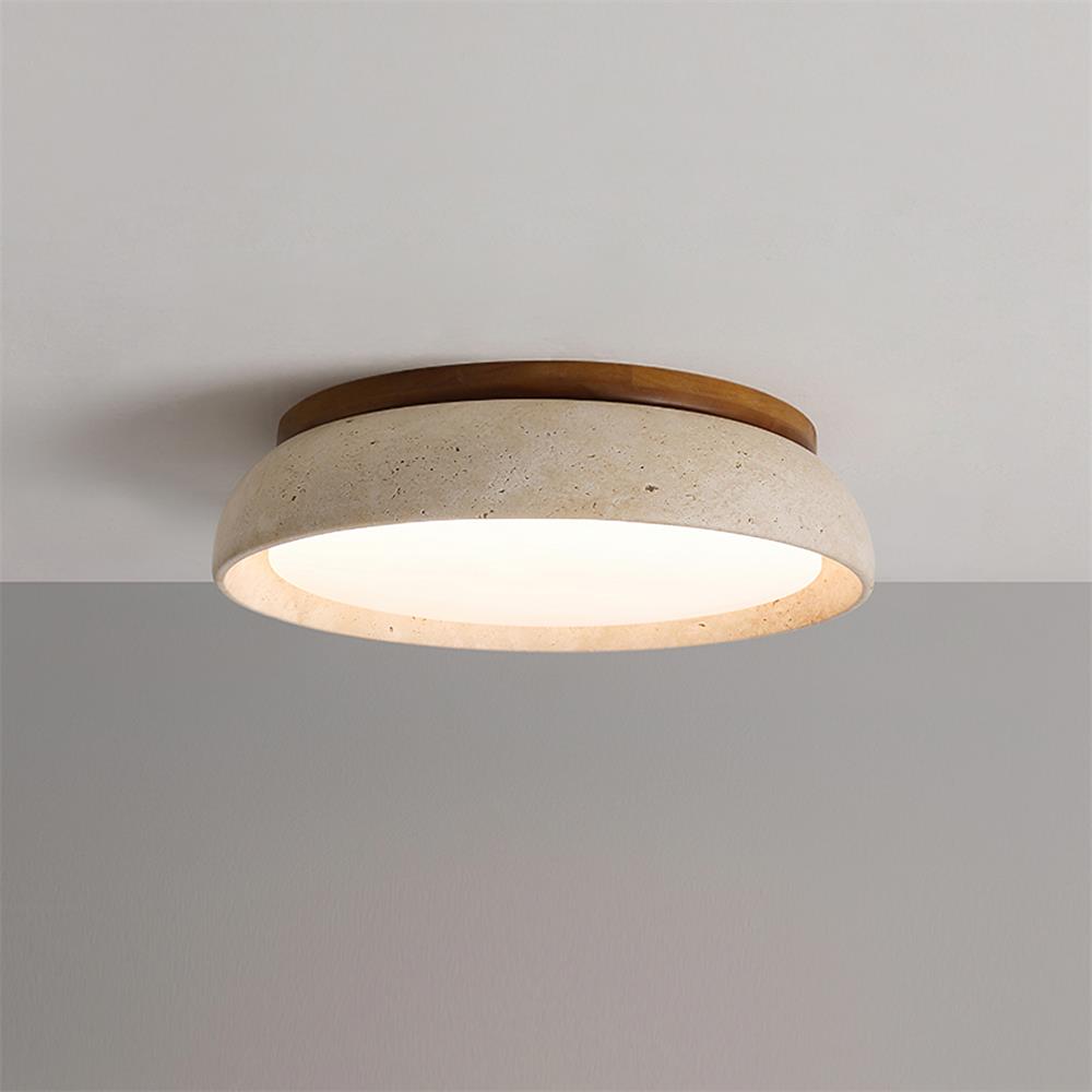 Travertine Stone Ceiling Light Fixture - Modern Rustic Chandelier for Dining Room, Living Room, or Bedroom Lighting