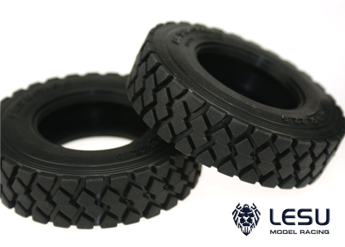 Upgraded 1Pair LESU Rubber Tires for 1/14 Scale RC Tractor Truck - Compatible with TAMIYA Model Cars, Hydraulic Dumper Trailers & Remote Control Tippers - Durable Off-Road Performance for RC Construction Vehicle Enthusiasts