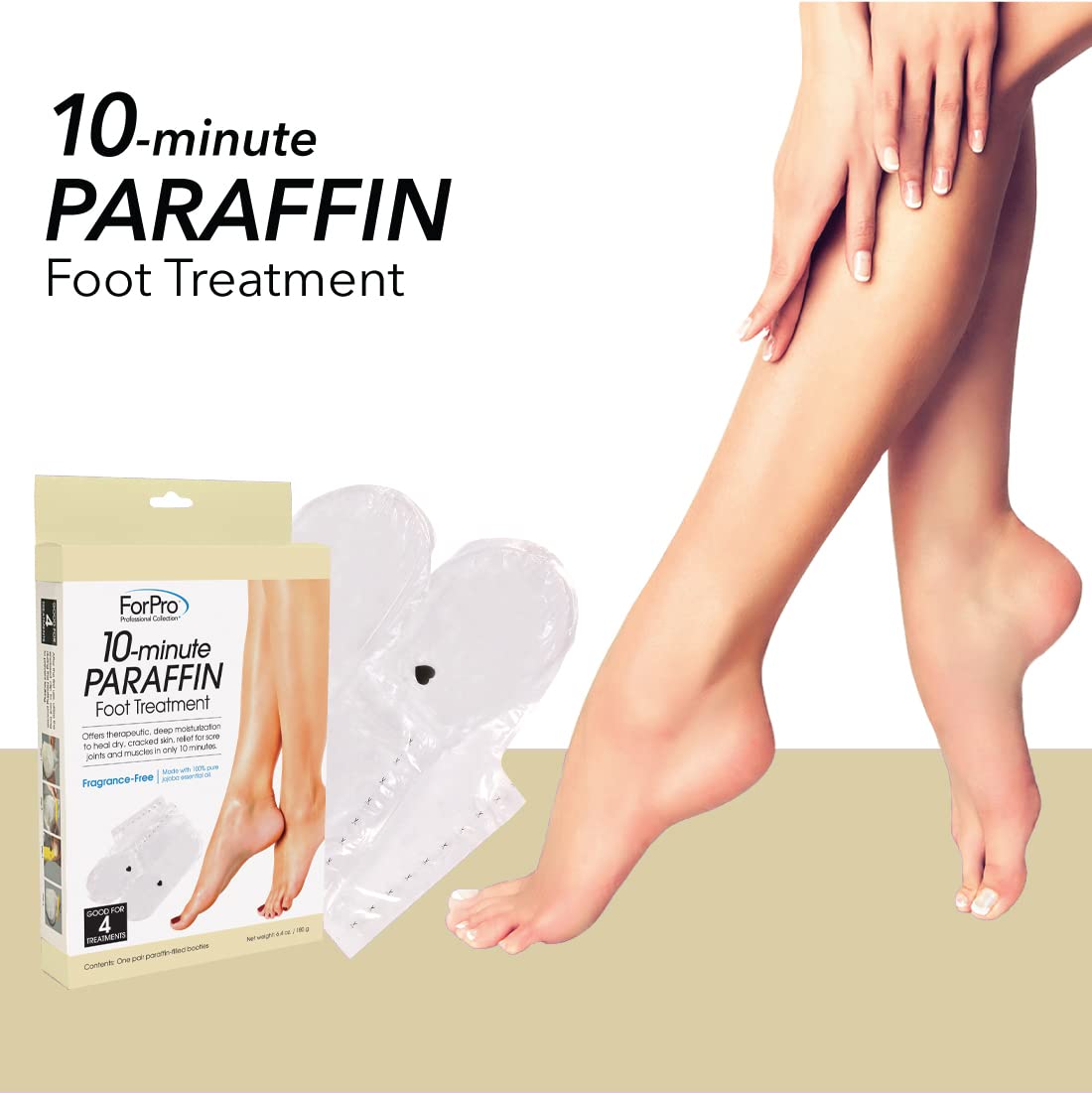 ForPro Professional 10-Minute Paraffin Foot Treatment Booties - Fragrance Free Spa & Home Pedicure Kit for Soft, Smooth Feet | Perfect for At-Home Relaxation & Salon-Quality Foot Care