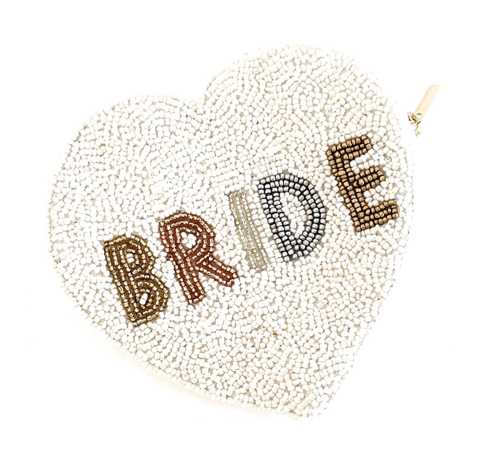 Elegant White Beaded Bridal Clutch Purse - Perfect Bride Coin Pouch & Wedding Gift for Bride to Be - Ideal for Bridal Showers, Receptions, and Special Occasions