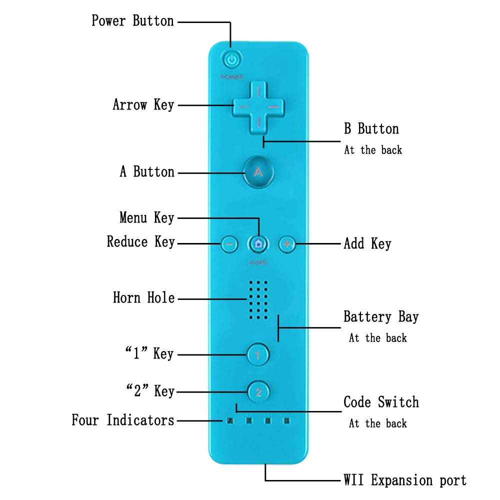 Upgraded Wii Remote Controller 2-Pack - Wireless for Wii & Wii U (Blue & Pink) - Perfect for Gaming & Family Fun
