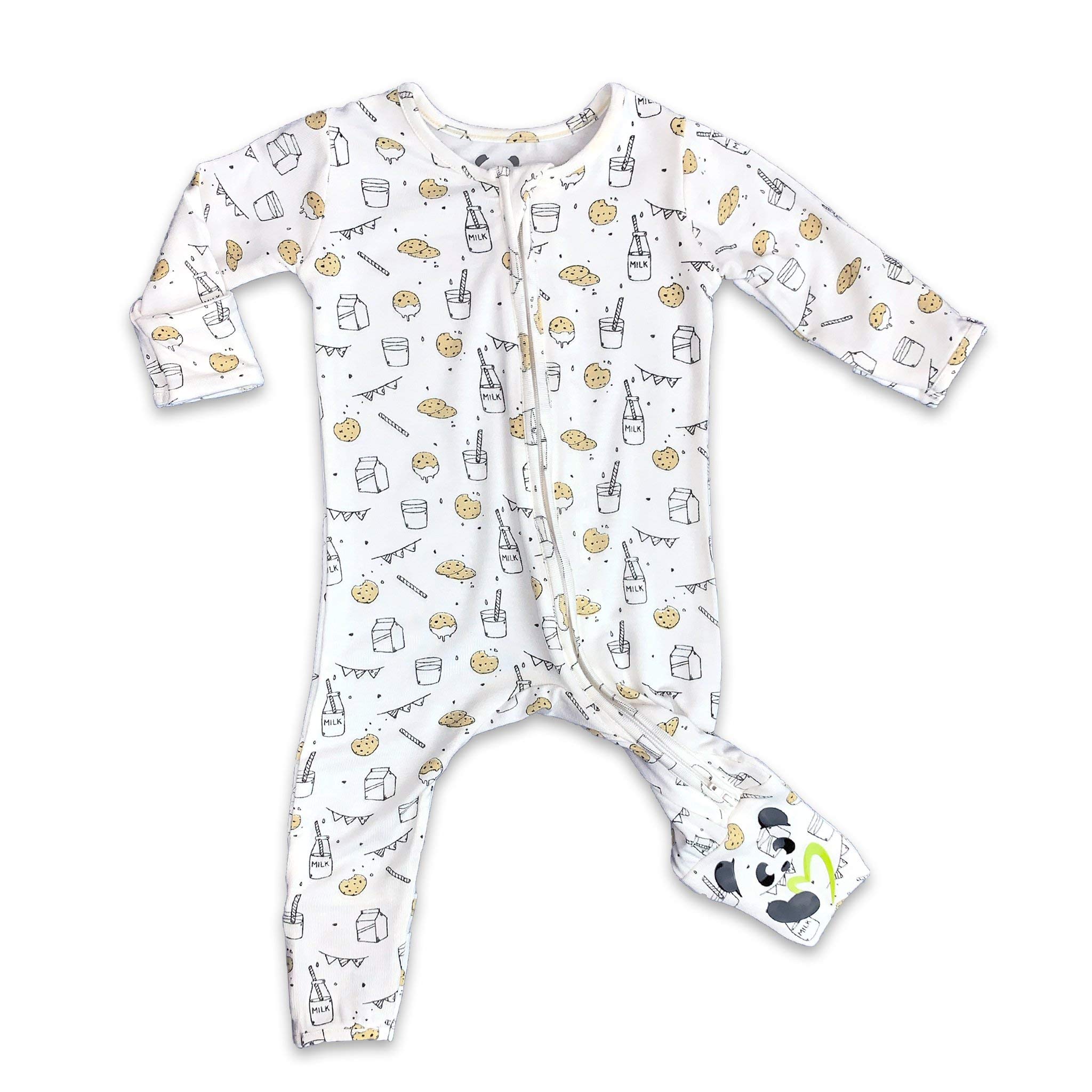 Organic Bamboo Convertible Footie Pajamas for Babies - 2-Way Zipper Non-Slip Footed Romper, Soft & Breathable Neutral Baby Pajama Set - Perfect for Sleepwear, Playtime & Cozy Comfort