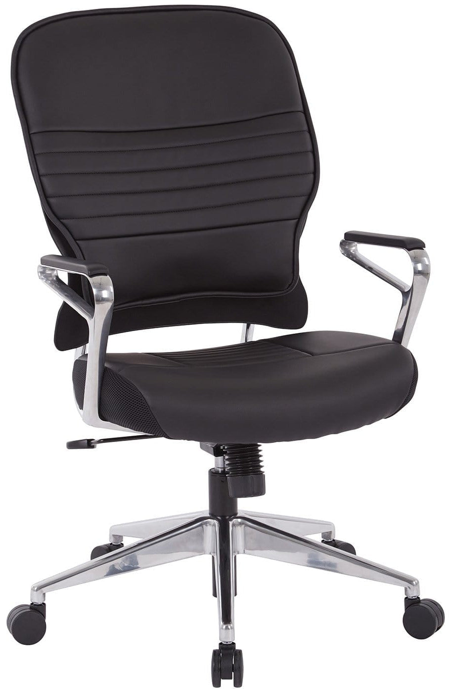 Office Star Black Bonded Leather Managers Chair - Ergonomic Executive Office Chair with Adjustable Height & Swivel - Perfect for Home & Business Workspaces [32 E33P91A7]