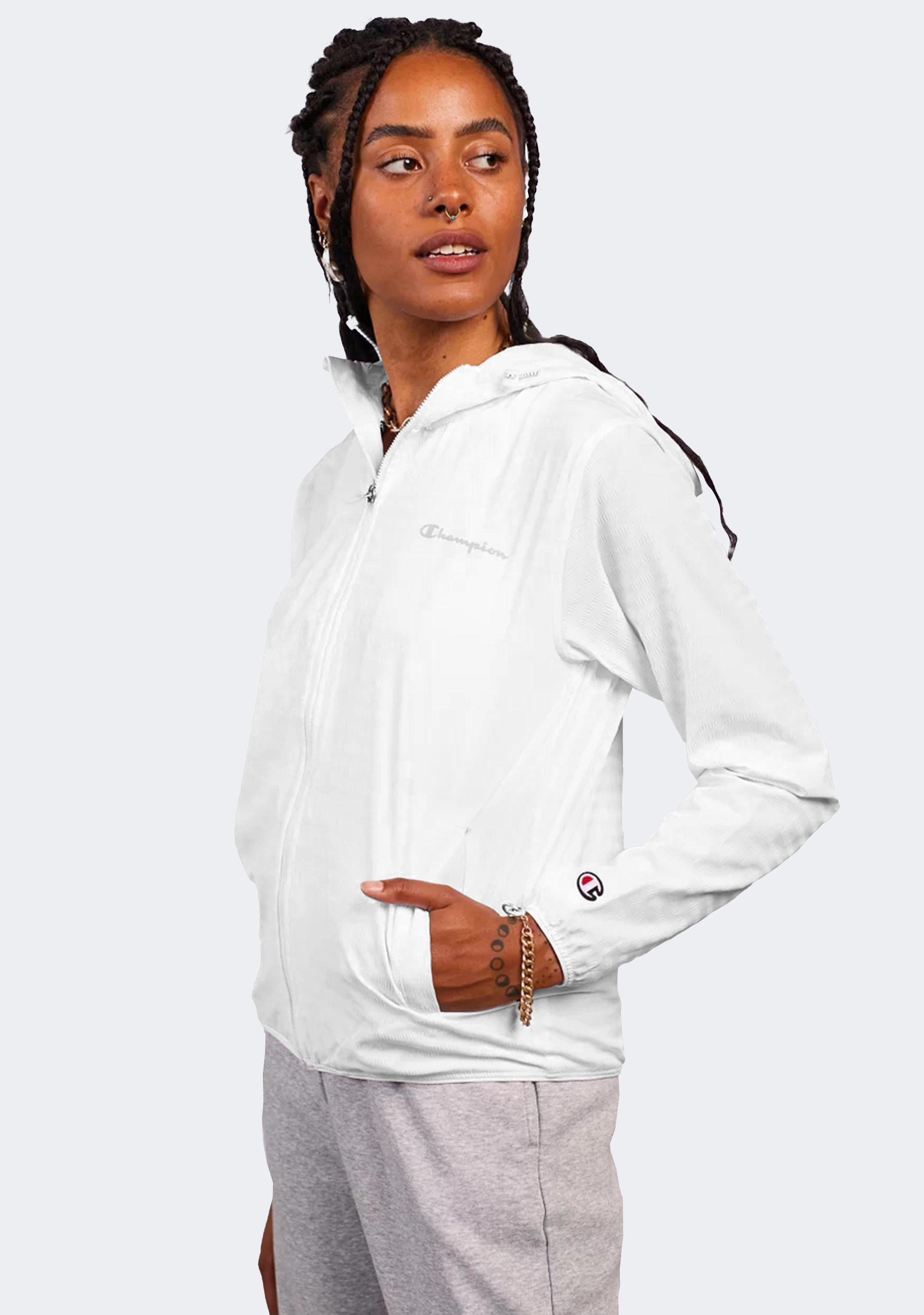 Champion Women's Sport Layer Jacket - Lightweight Fleece-Lined Running Jacket for Outdoor Workouts & Casual Wear | Perfect for Jogging, Hiking & Everyday Comfort