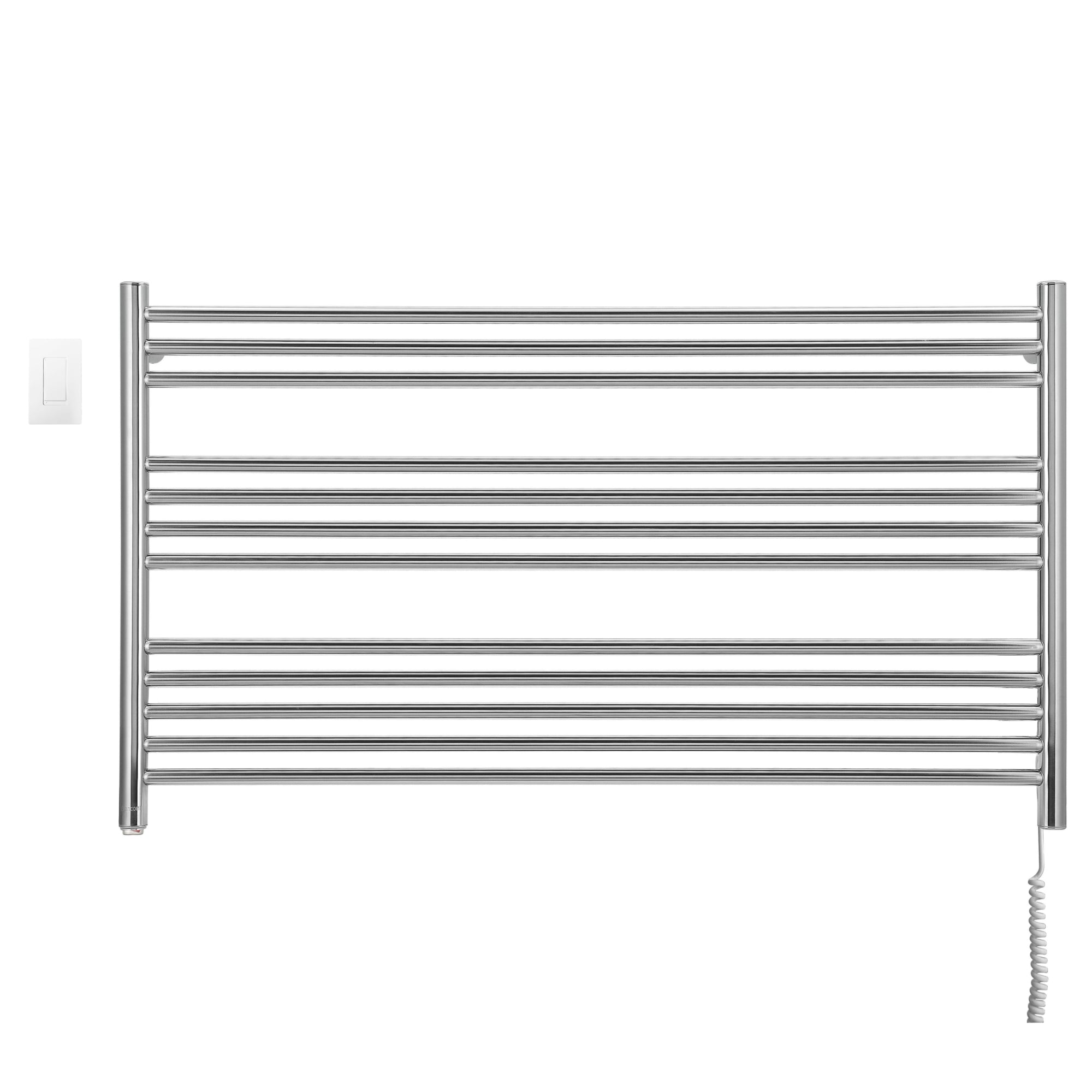 Ancona Amplia Dual 12 Bar Hardwired & Plug-in Chrome Towel Warmer with WiFi Timer - Perfect for Bathrooms, Spas & Luxury Homes