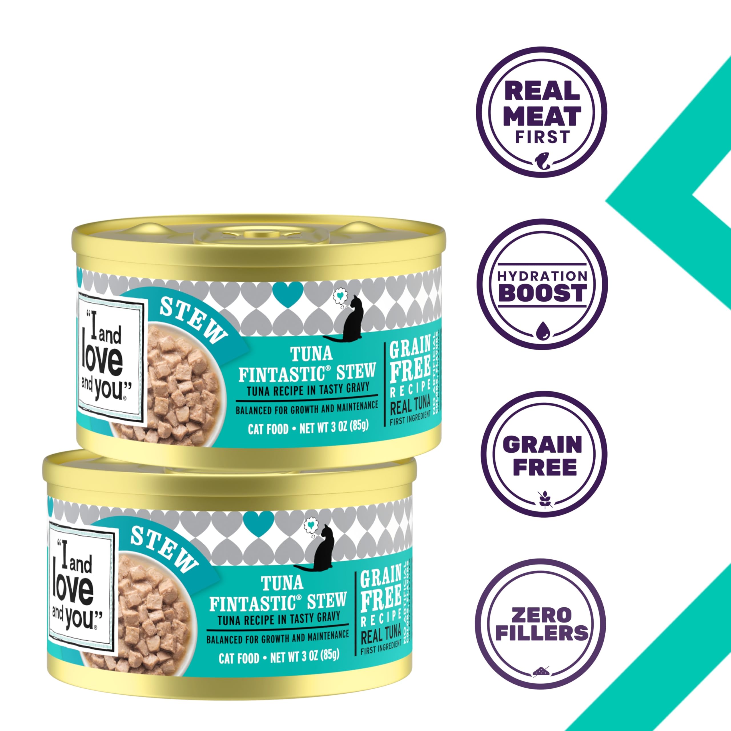 Premium Grain-Free Wet Cat Food - Tuna Fintastic Stew Recipe, No Fillers, 3oz Cans (Pack of 24) | High Protein Meal for Adult & Senior Cats | Perfect for Picky Eaters & Weight Management