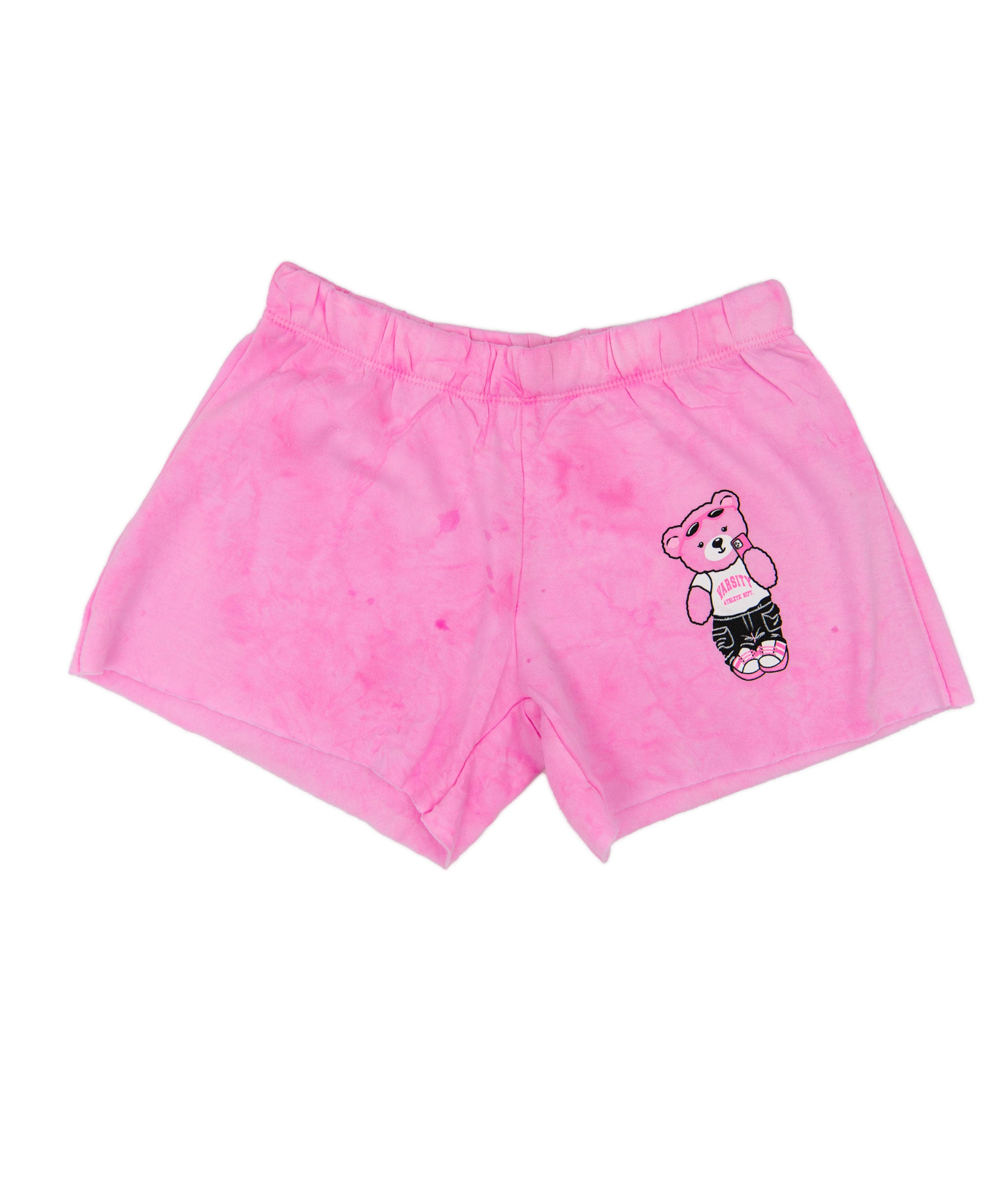 Firehouse Girls Varsity Bear Cloud Fleece Shorts - Soft Athletic Shorts for Women, Neon Pink - Perfect for Running, Yoga & Lounge Wear