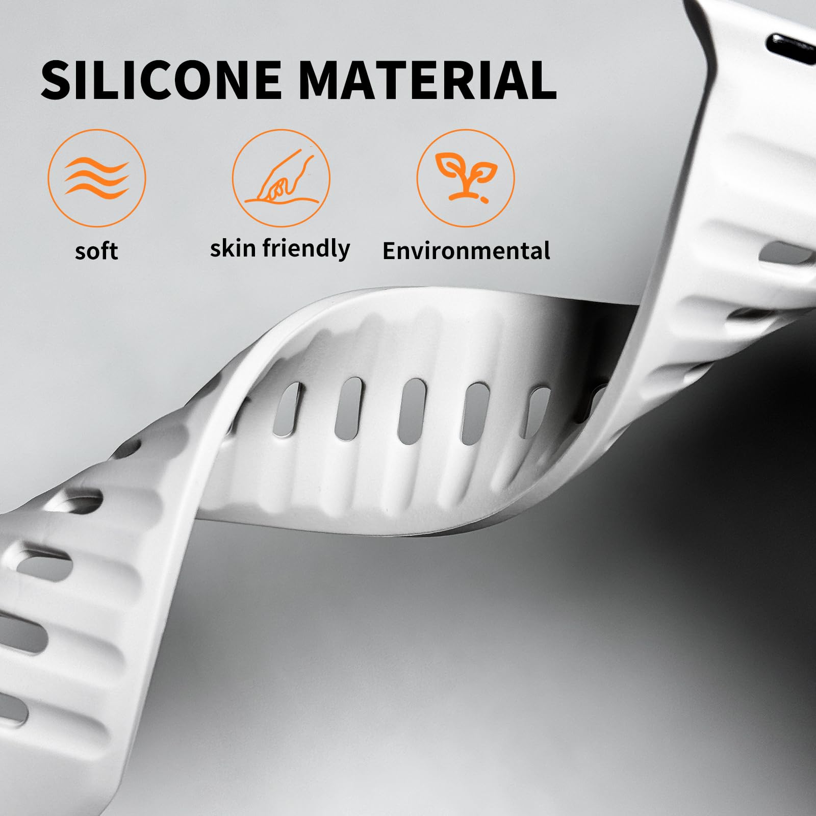 Premium Soft Silicone Sport Band for Apple Watch Ultra/Series 10/9/8/7/6/5/4/3/2/1 - Compatible with 49mm 46mm 45mm 44mm 42mm 41mm 40mm 38mm - Durable & Comfortable Replacement Strap for Men & Women - Perfect for Workouts, Running & Everyday Wear