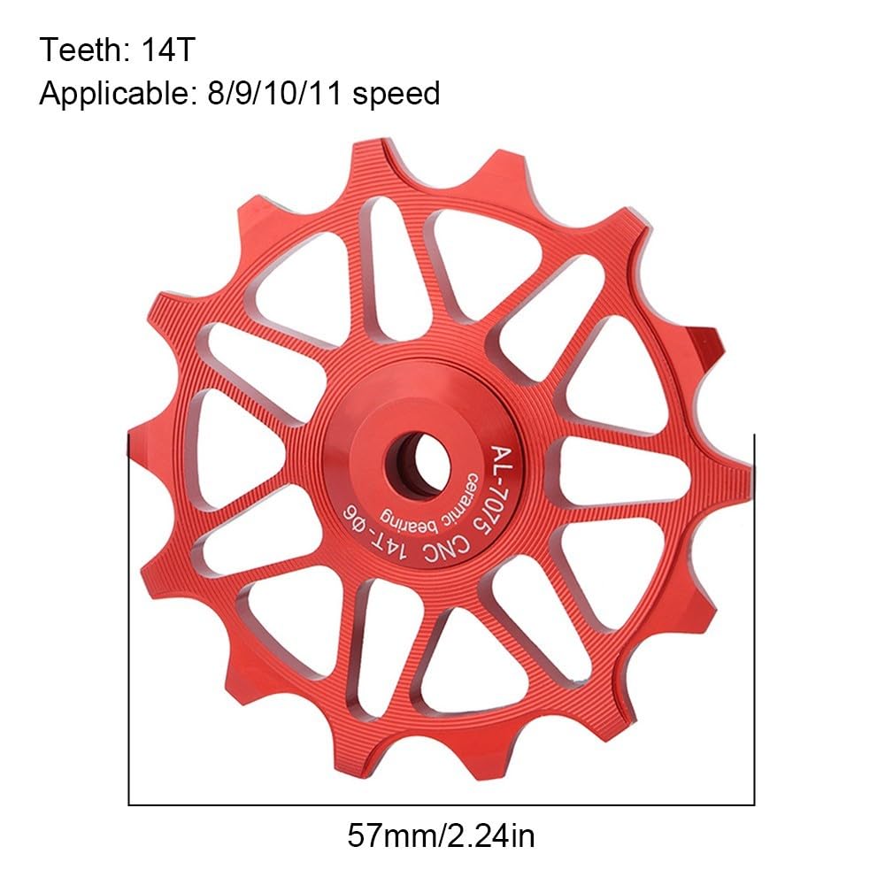 Premium 12T/14T Ceramic Jockey Wheel - Narrow Wide Teeth Rear Derailleur Pulley for Road Bike, Mountain Bike, MTB & BMX - Smooth Shifting & Enhanced Durability for Off-Road & Urban Cycling