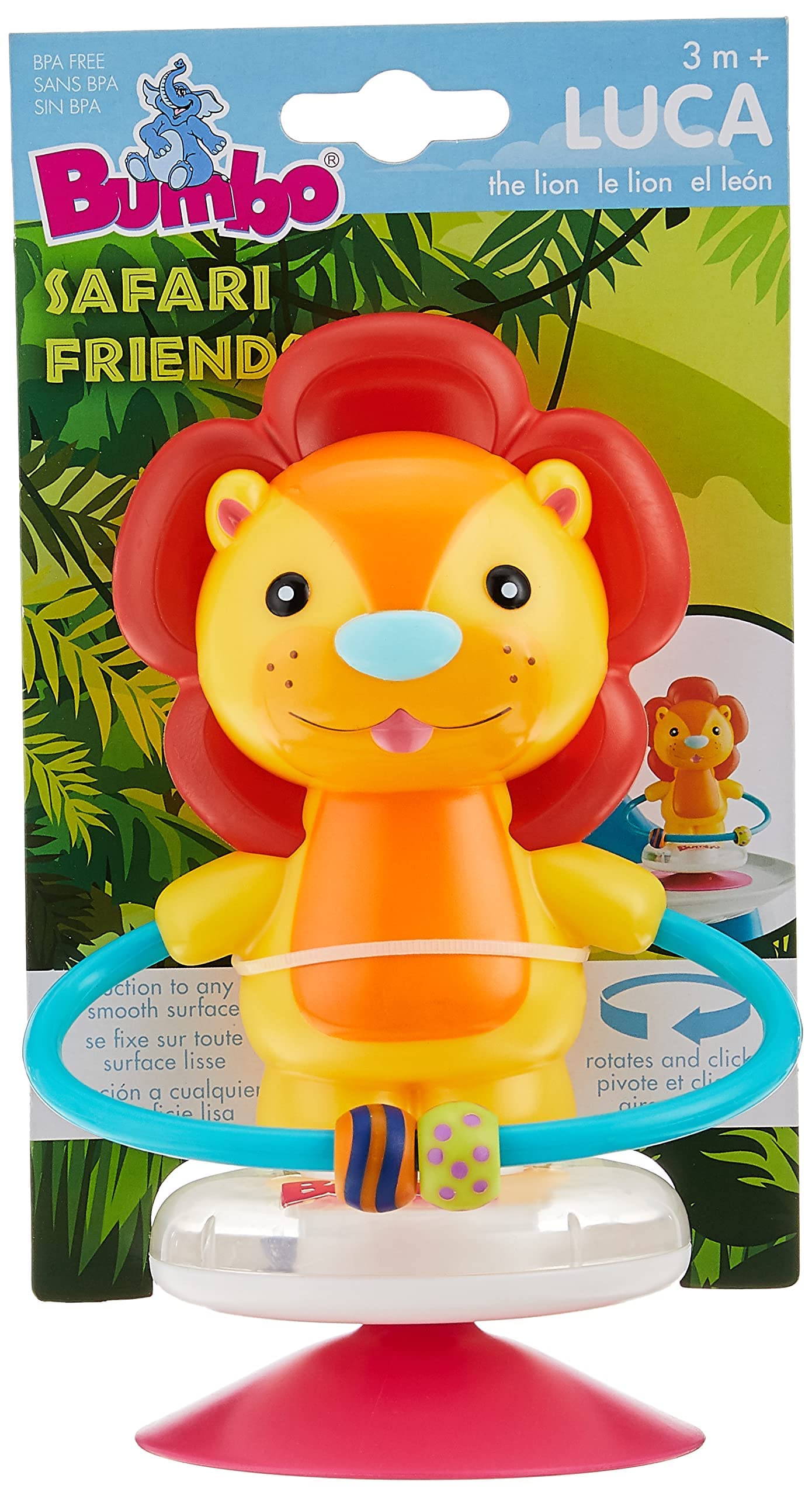 Bumbo Suction Toy - Luca the Lion Baby Teether & Sensory Toy for Infants - Perfect for Teething Relief, Playtime & Learning Development