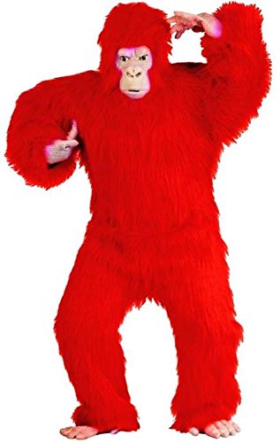Red Plush Gorilla Costume for Adults - Standard Size | Perfect for Halloween, Cosplay, and Costume Parties